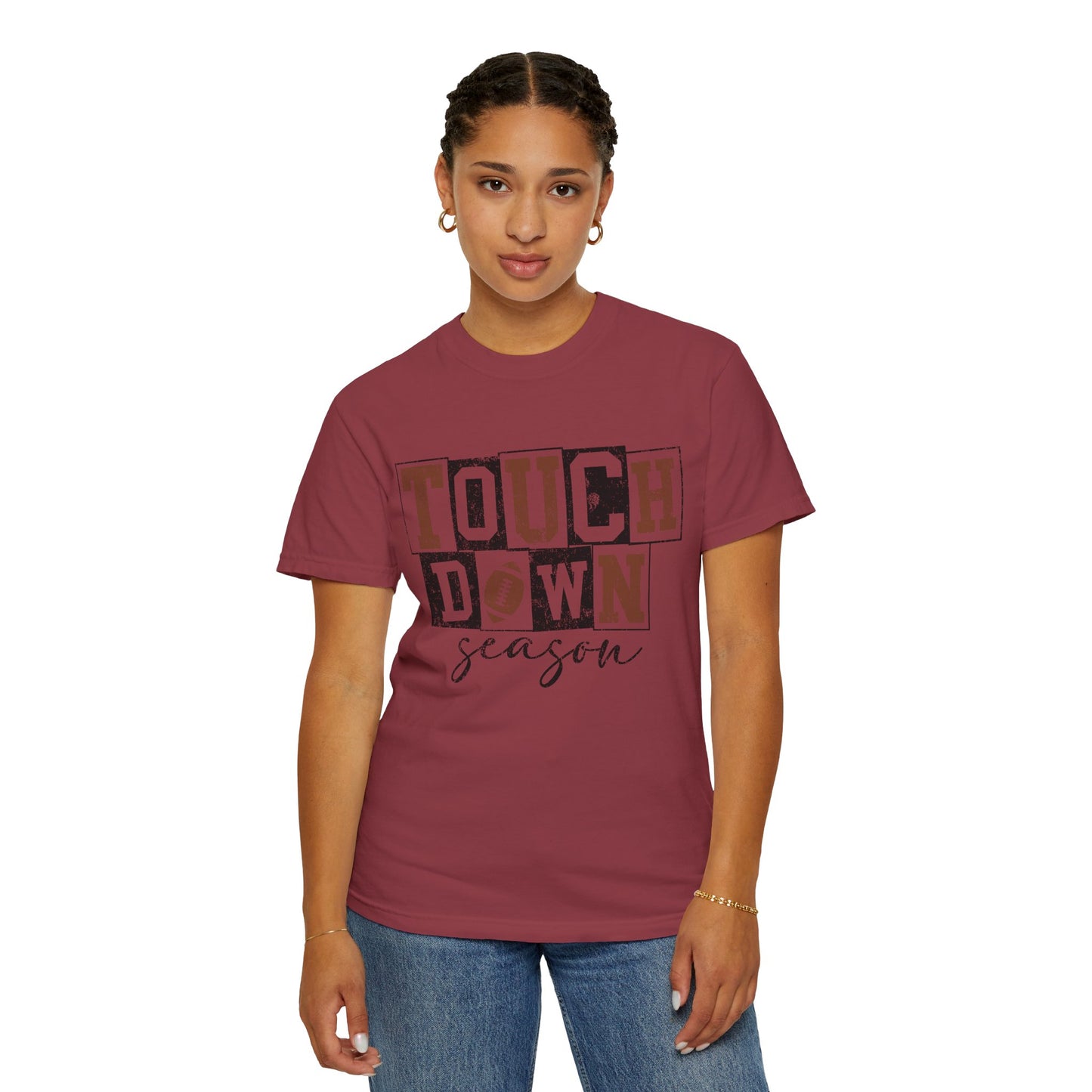 Football Season Unisex Garment-dyed Tee Comfort Color T-shirt - Touch Down Gift Ideas