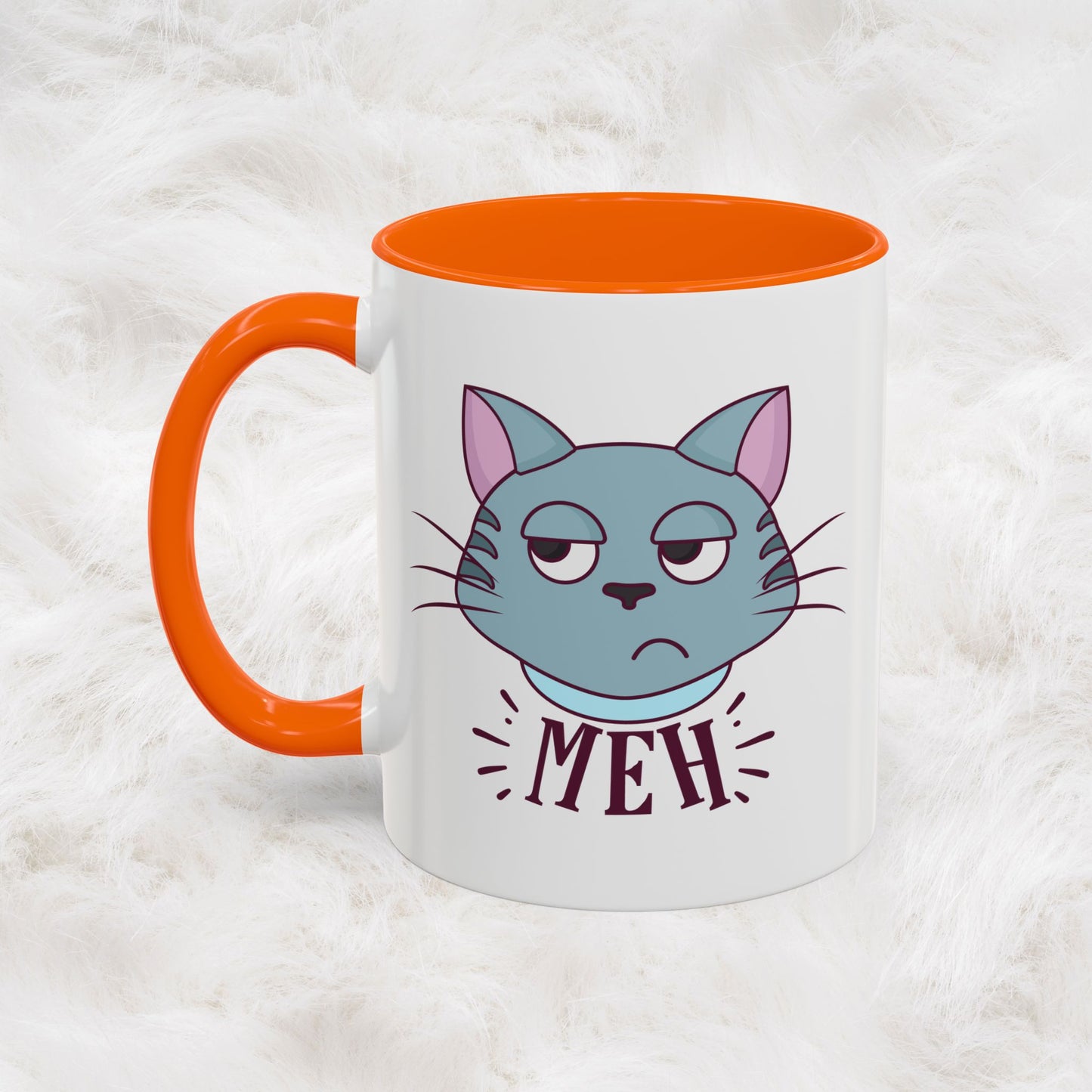 Cute Funny Meh Mug Meme Cat Coffee Tea Cup Hilarious Gift Idea