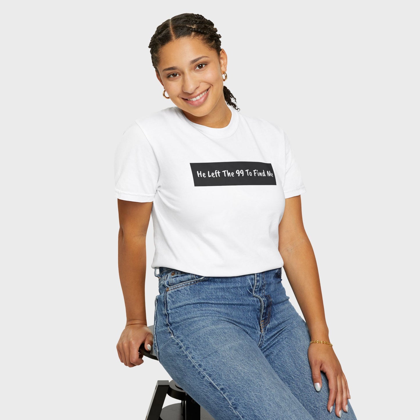 "He Left The 99 To Find Me" Christian Faith Graphic Unisex Tee T-shirt