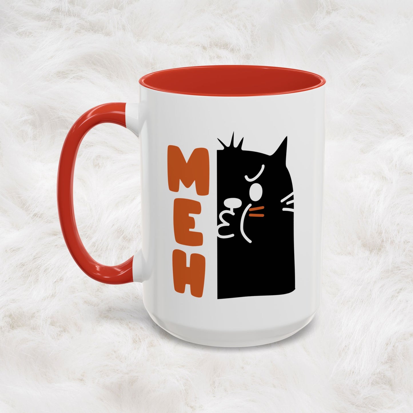 Cute Funny Meh Cat Mug Meme Hilarious Gift Idea Coffee Tea Cup