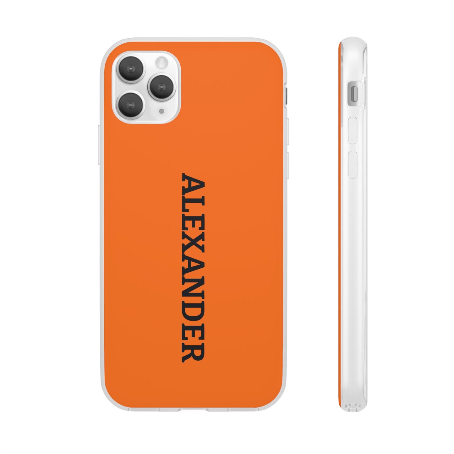 Personalized Name Text Luxury Orange Phone Case.