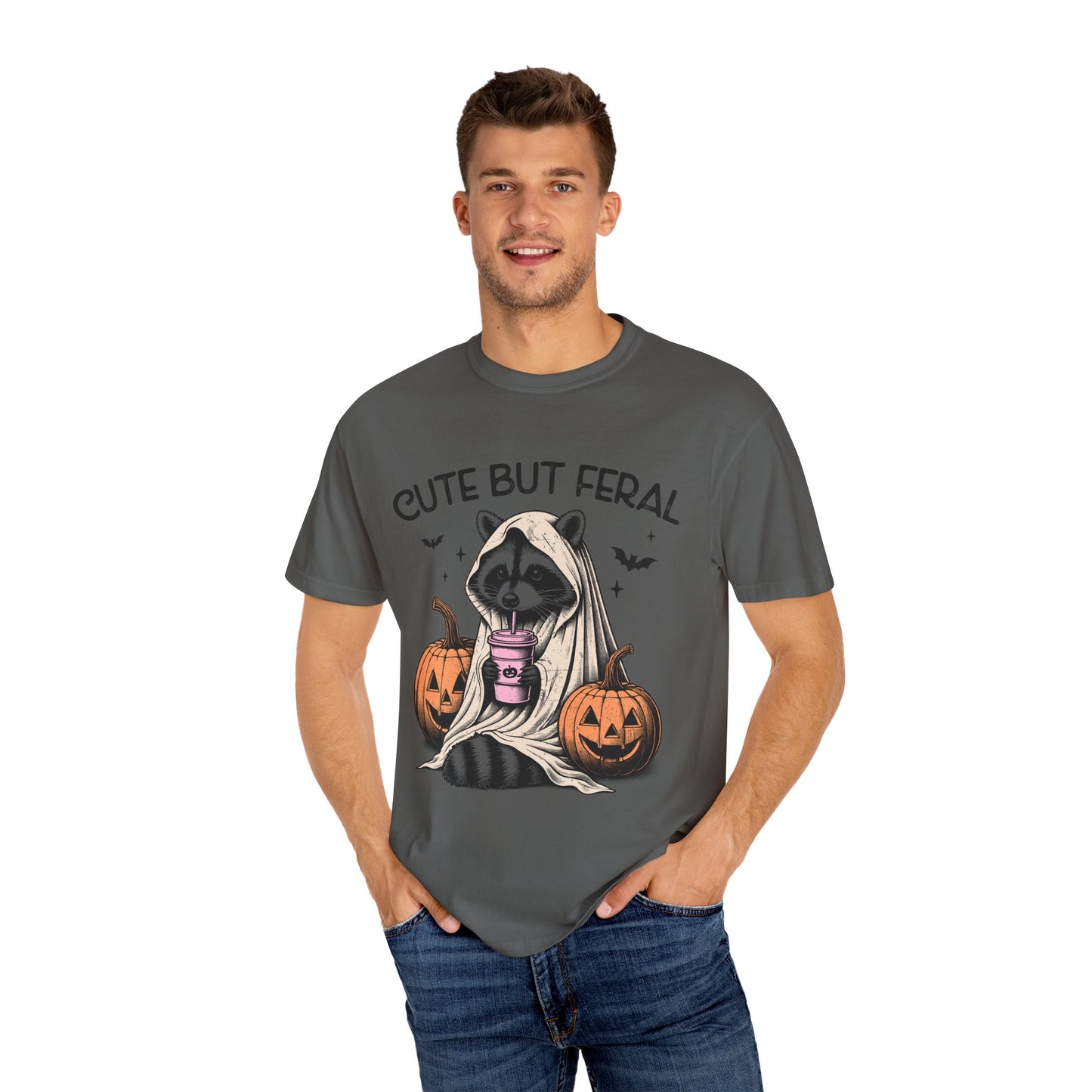Raccoon Garment-dyed Tee Comfort Color T-shirt - Cute and Feral Halloween Season Gift Ideas