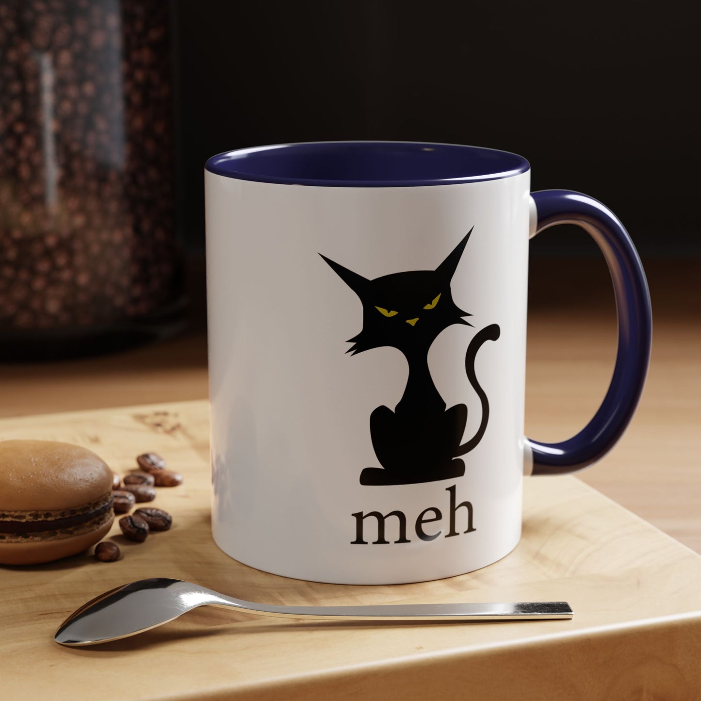 Cute Funny Meh Cat Mug Meme Hilarious Gift Idea Coffee Tea Cup