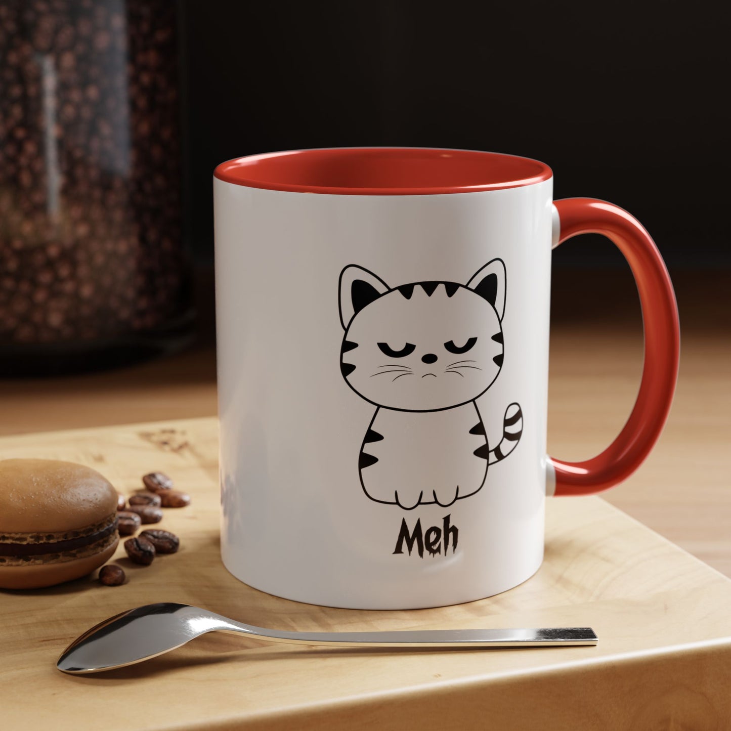 Mug - Cute Funny Meh Meme Cat Coffee Tea Cup Hilarious Gift Idea