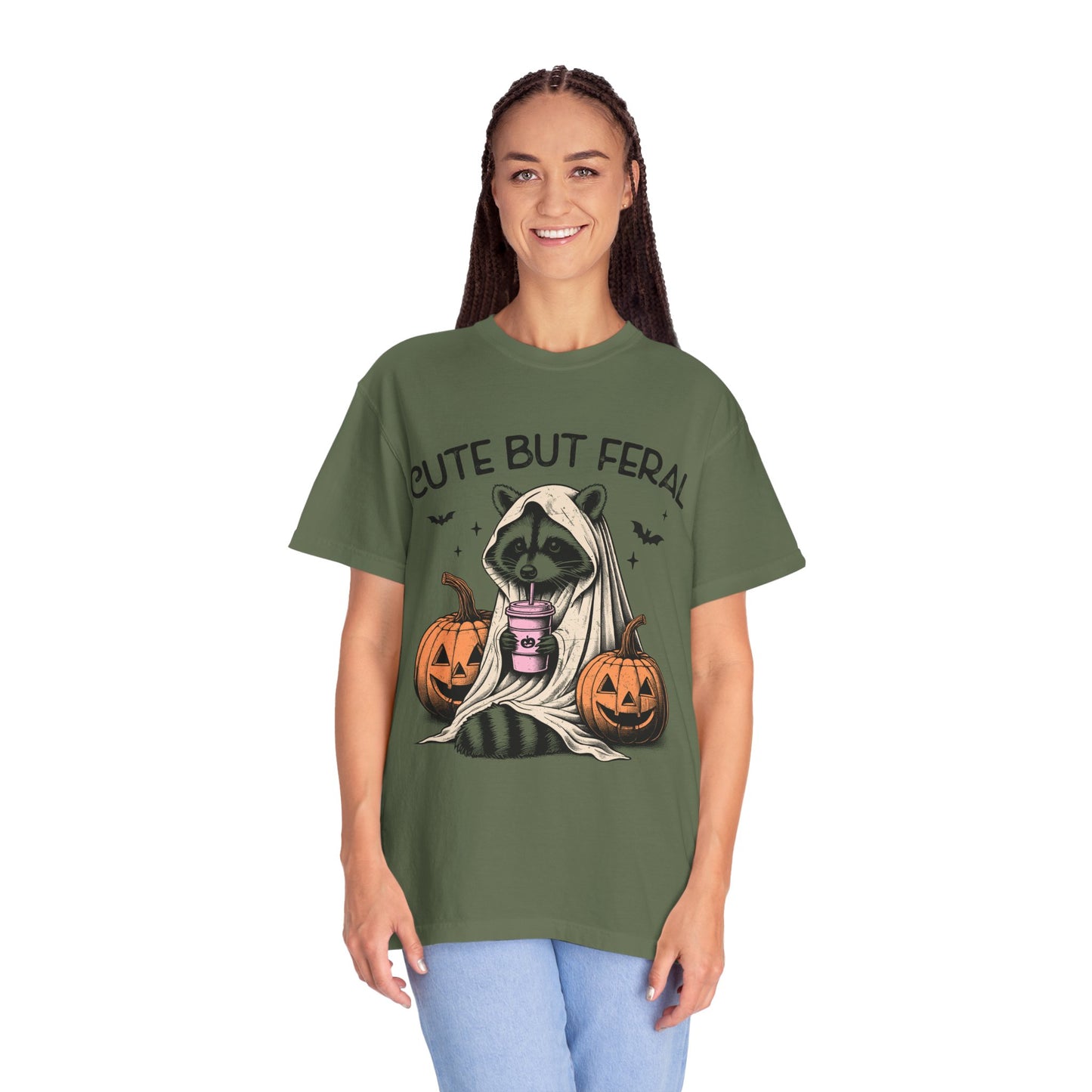 Raccoon Garment-dyed Tee Comfort Color T-shirt - Cute and Feral Halloween Season Gift Ideas