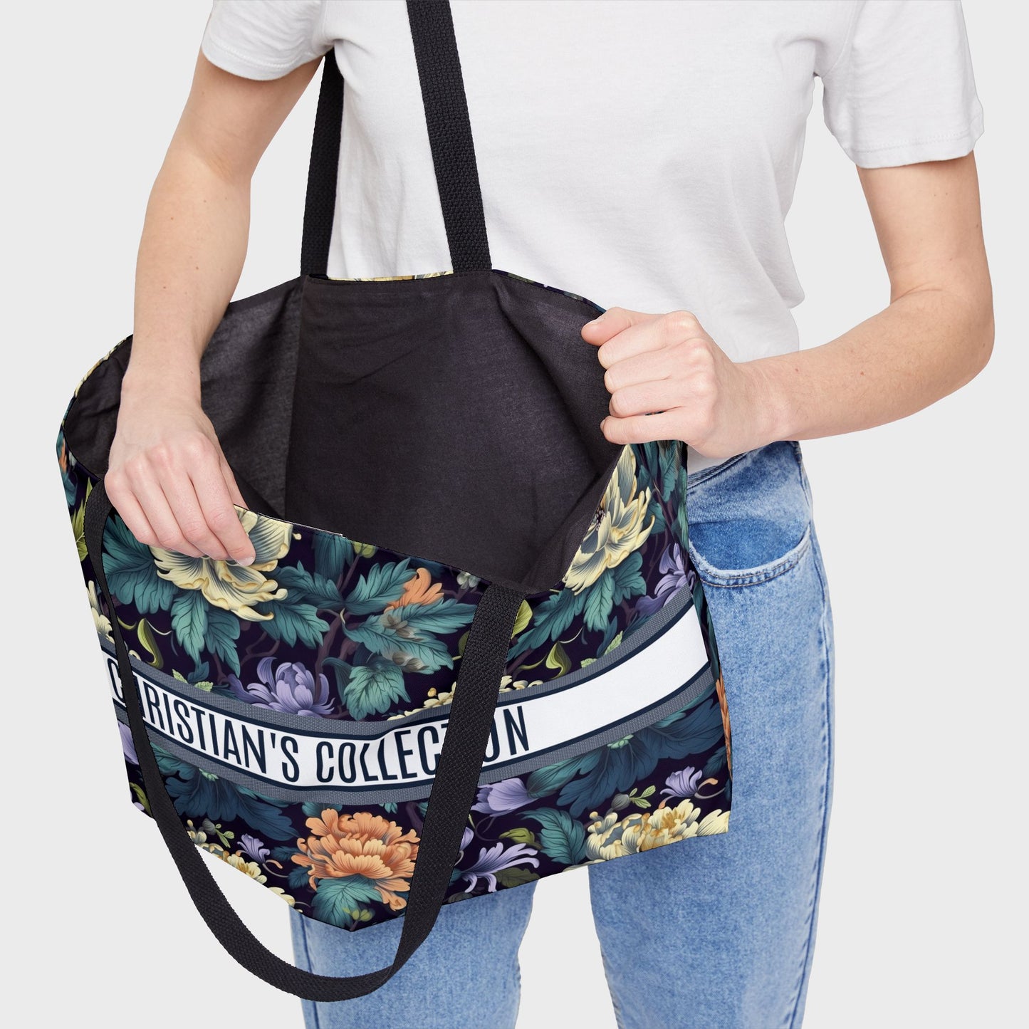 Personalized Weekender Bag | Toile De Jouy Seamless Vintage Floral Art | Travel Birthday Anniversary Christmas Gift Ideas Bridesmaids Gifts