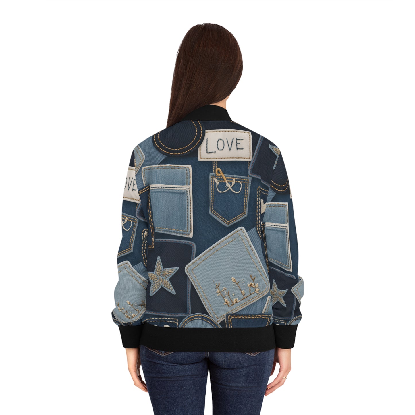 Faux Denim Look Patchwork Jacket | Women’s Casual Fashion Outerwear