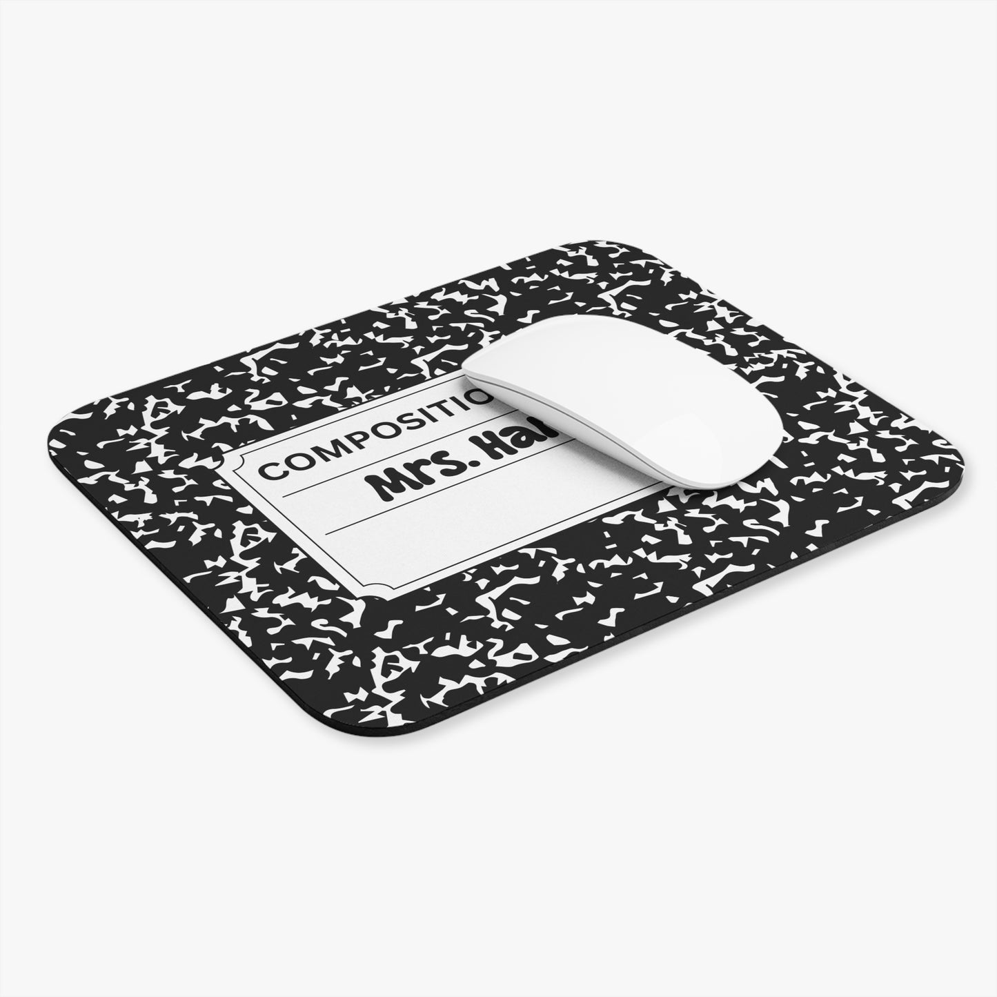 Personalized Name Composition Book Mouse Pad | Teacher Student Education College School Gift Idea