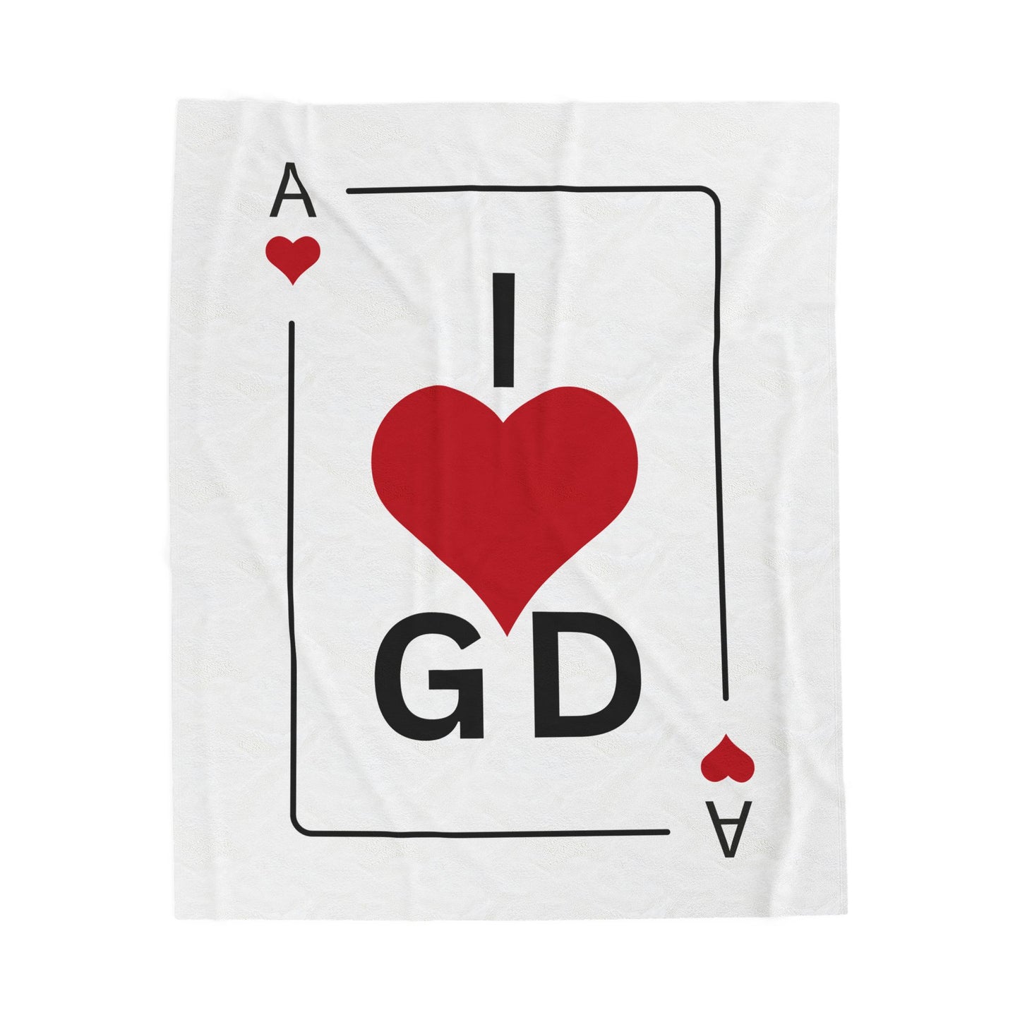 I Love GD Ace of Heart Velveteen Plush Blanket | Birthday Anniversary Christmas Festival Concert Travel Fans Gift Ideas