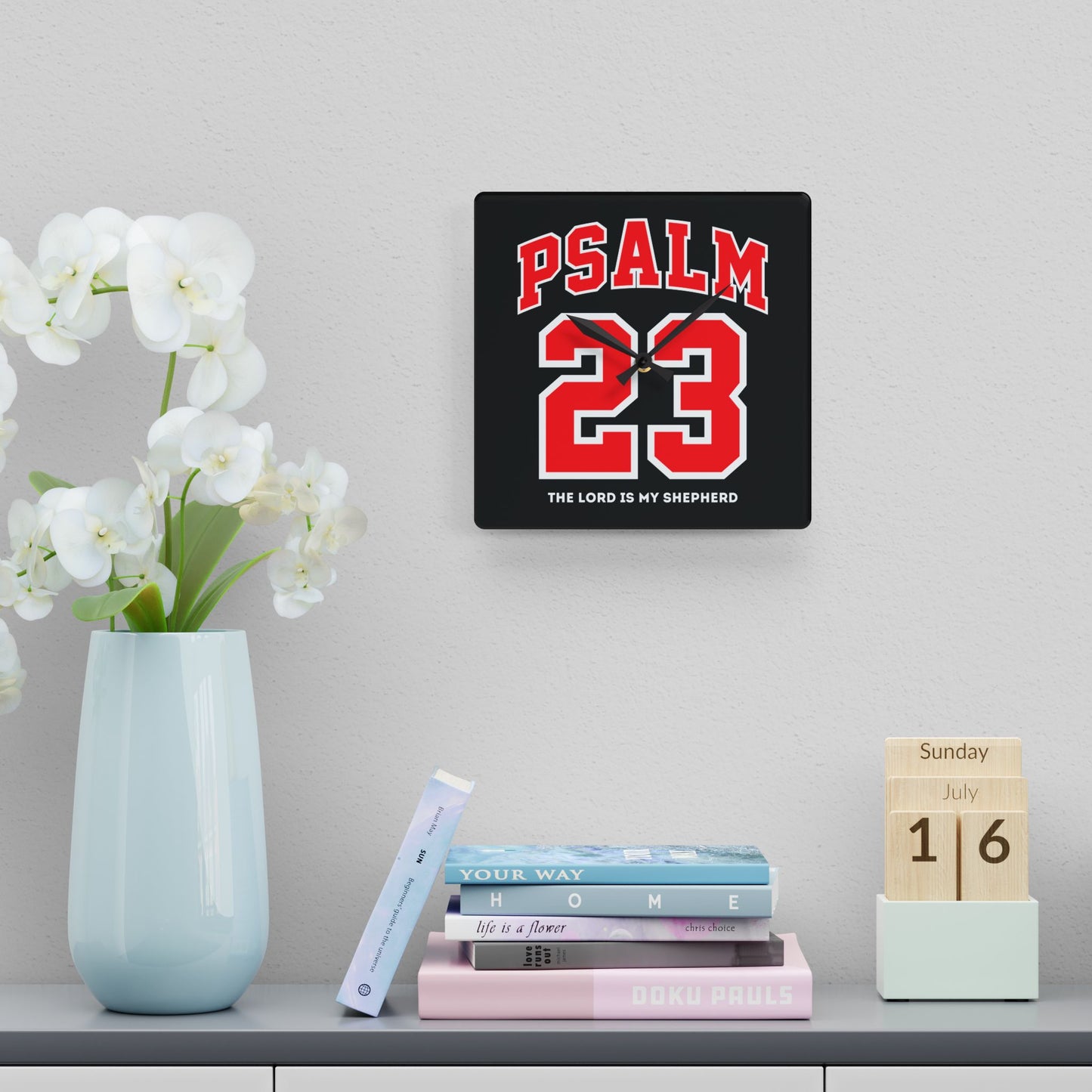 Psalm 23 The Lord is My Shepherd Acrylic Wall Clock | Home Decor Gift Ideas