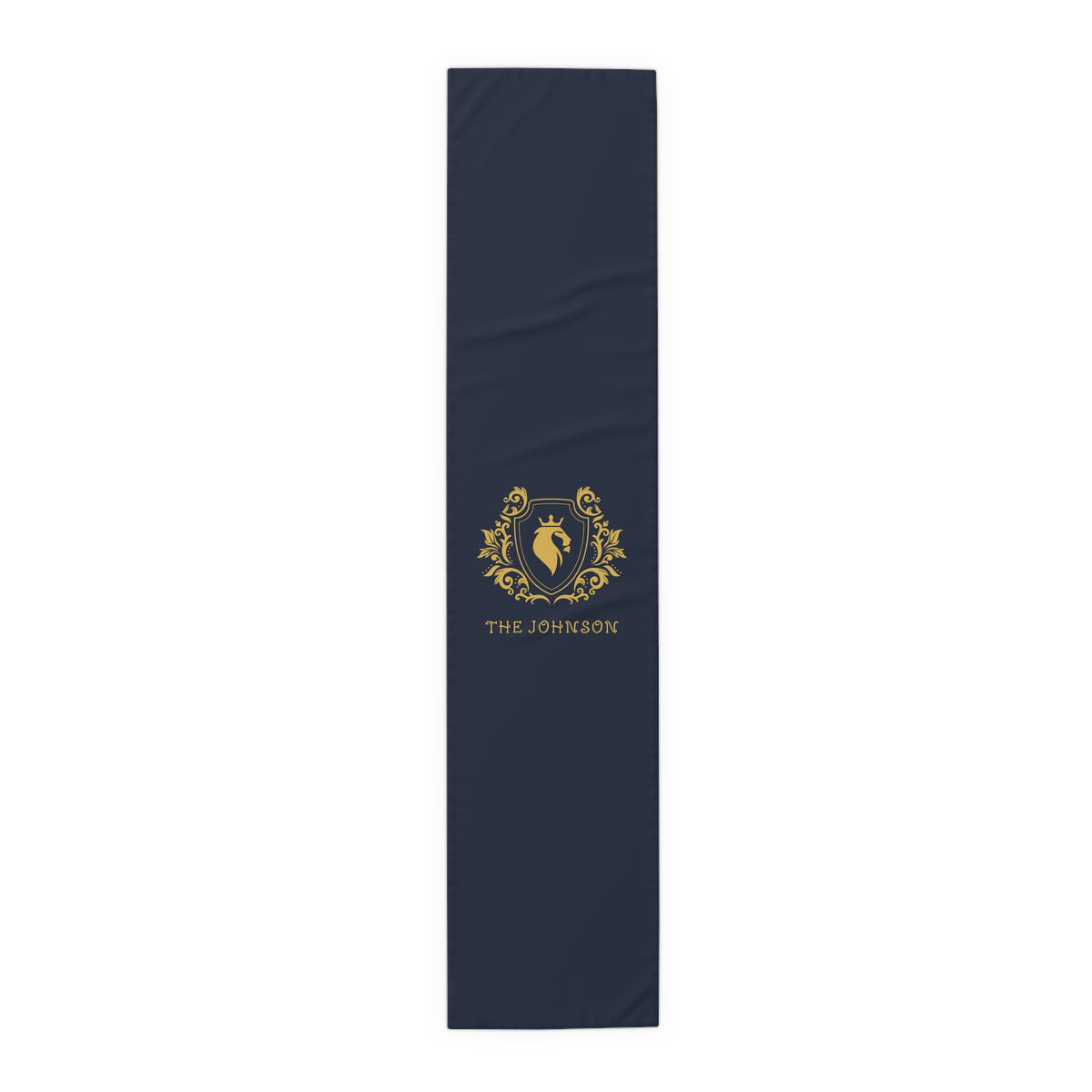 Personalized Family Name Luxury Royal Navy Gold Home DecorTable Runner