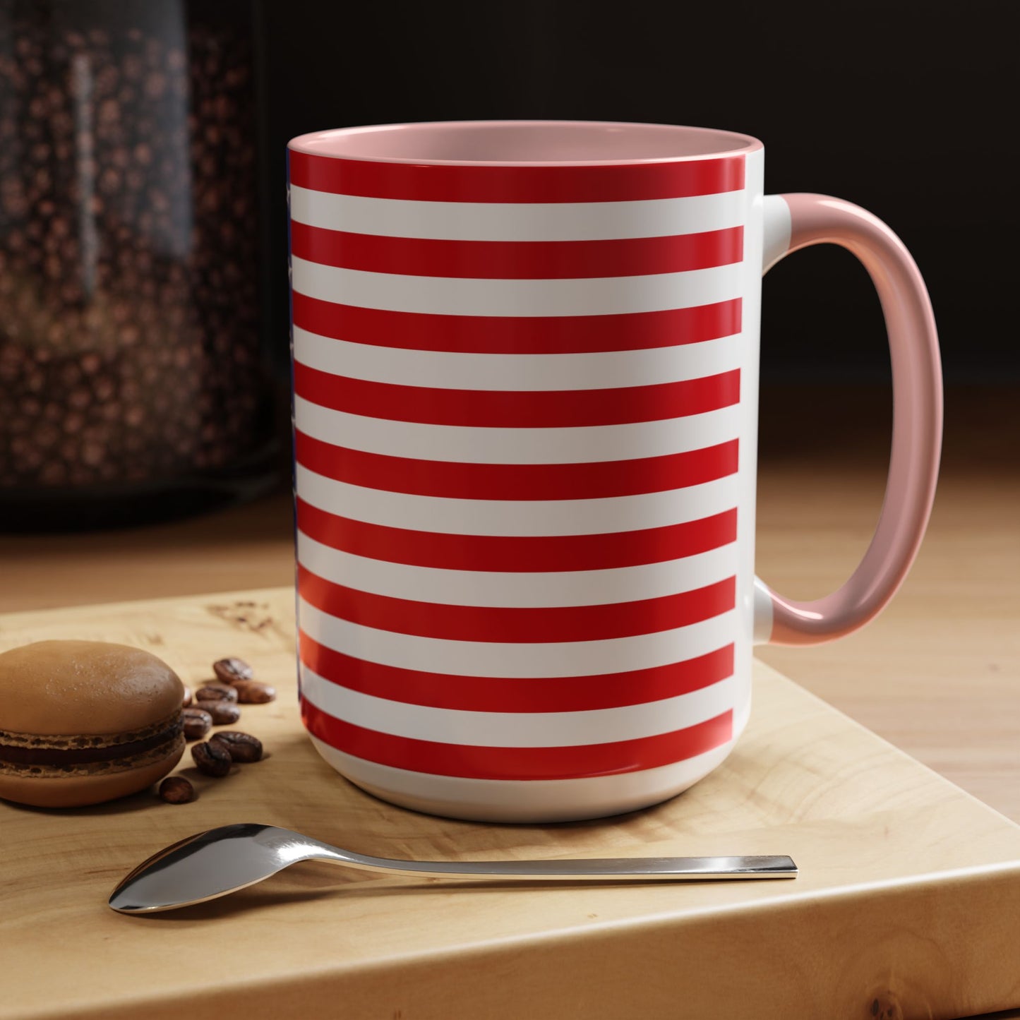 American Stars and Stripes USA Flag Accent Mug | Trending July 4th Gift Idea Coffee Tea Cup