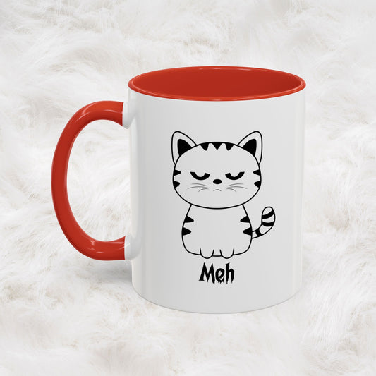 Mug - Cute Funny Meh Meme Cat Coffee Tea Cup Hilarious Gift Idea