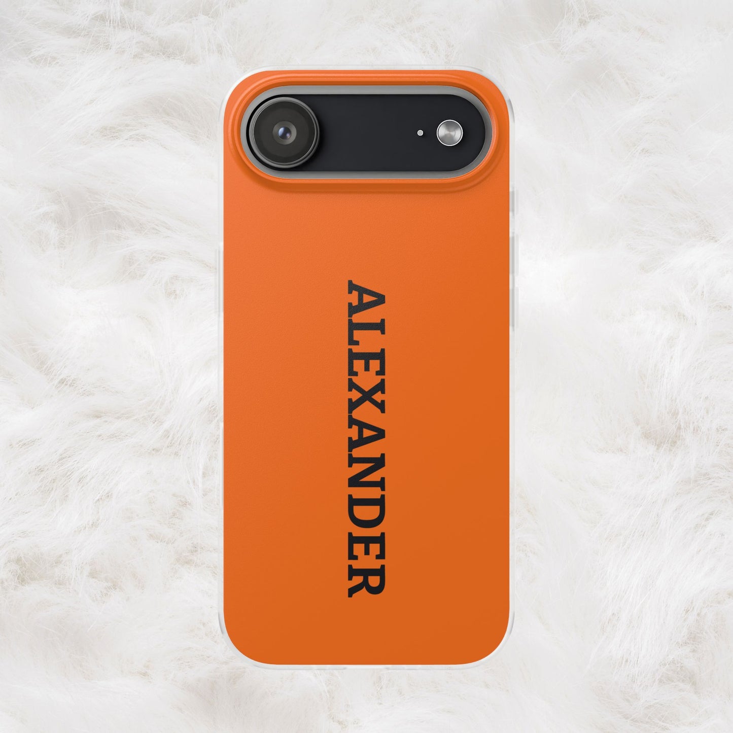 Personalized Name Text Luxury Orange Phone Case.