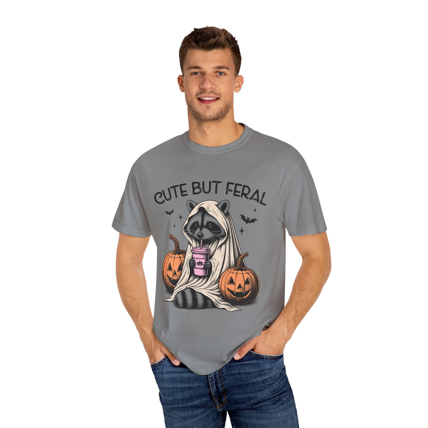 Raccoon Garment-dyed Tee Comfort Color T-shirt - Cute and Feral Halloween Season Gift Ideas