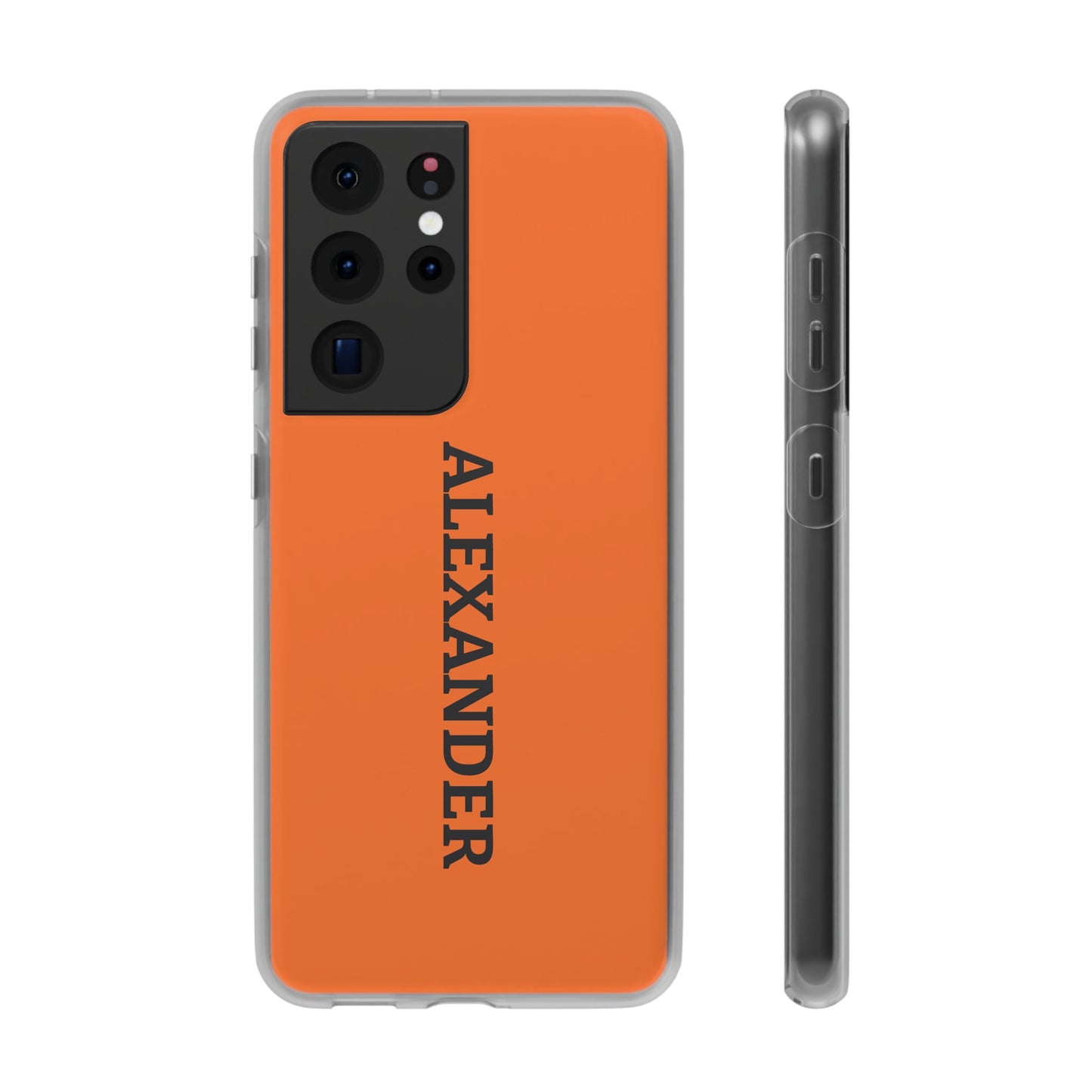 Personalized Name Text Luxury Orange Phone Case.