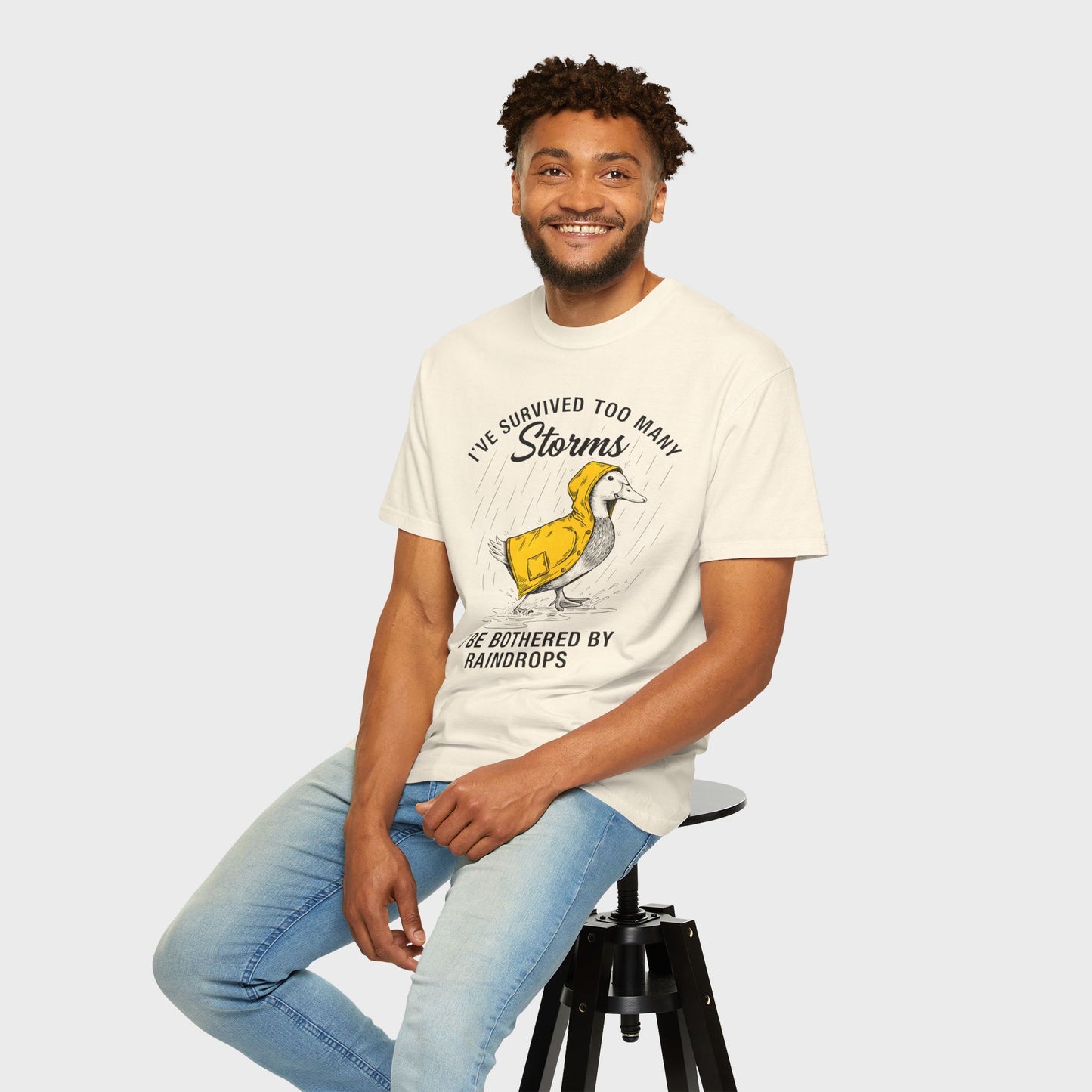 Funny Storm-Proof Goose Duck Unisex T-Shirt | I’ve Survived Too Many Storms to Be Bothered by Raindrops
