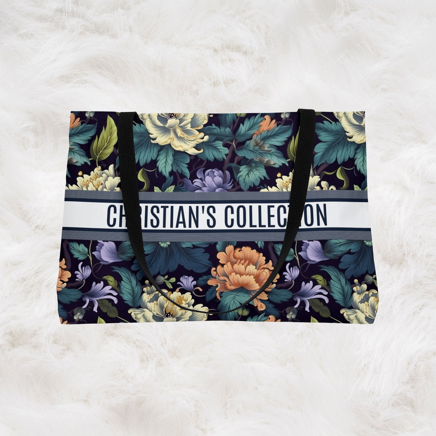 Personalized Weekender Bag | Toile De Jouy Seamless Vintage Floral Art | Travel Birthday Anniversary Christmas Gift Ideas Bridesmaids Gifts