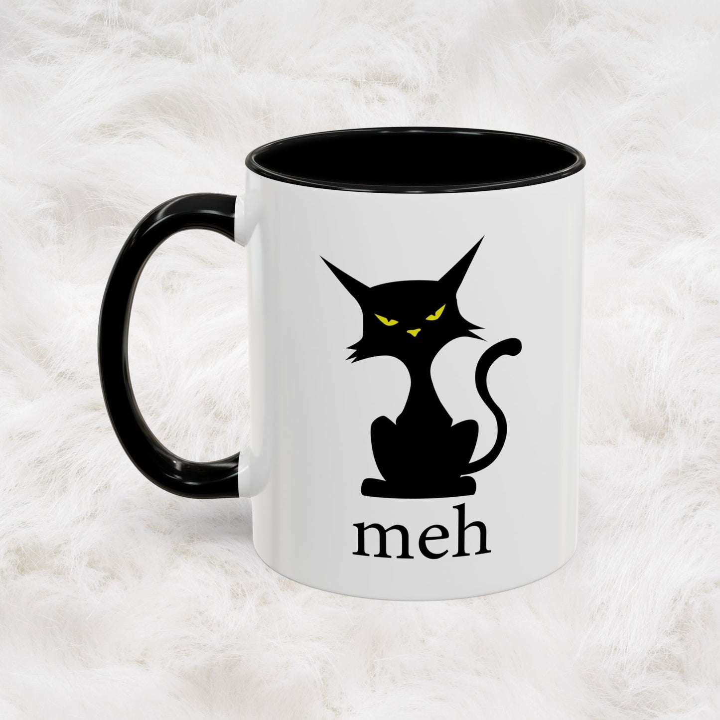 Cute Funny Meh Cat Mug Meme Hilarious Gift Idea Coffee Tea Cup