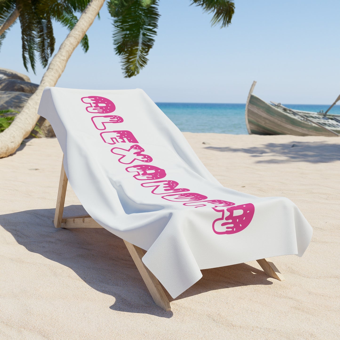 Personalized Name Beach Towel - Pool Beach & Summer Sweet Donut Vibes