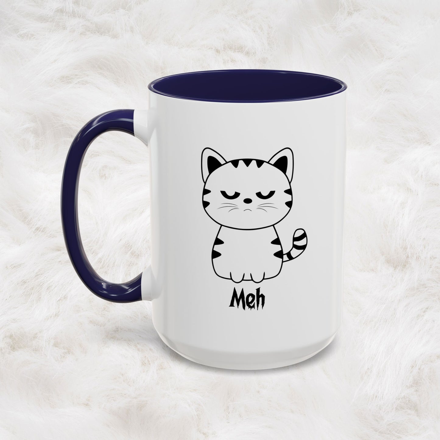 Mug - Cute Funny Meh Meme Cat Coffee Tea Cup Hilarious Gift Idea