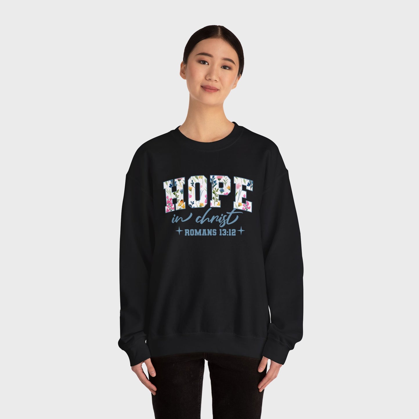 Hope in Christ Romans 13:12 Bible Verse Christian Sweatshirt | Inspirational Crewneck Unisex Gift | Cozy Everyday Wear