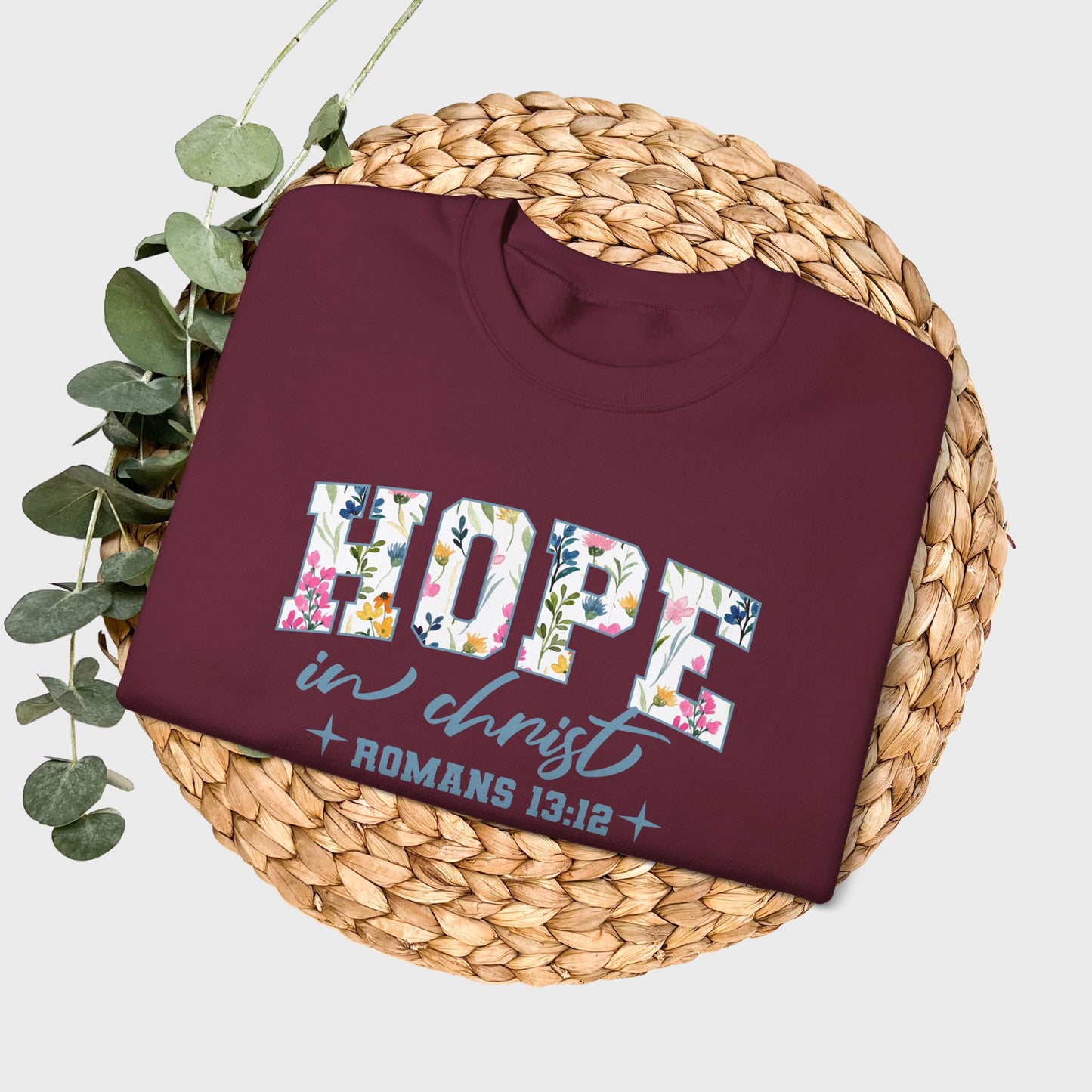 Hope in Christ Romans 13:12 Bible Verse Christian Sweatshirt | Inspirational Crewneck Unisex Gift | Cozy Everyday Wear