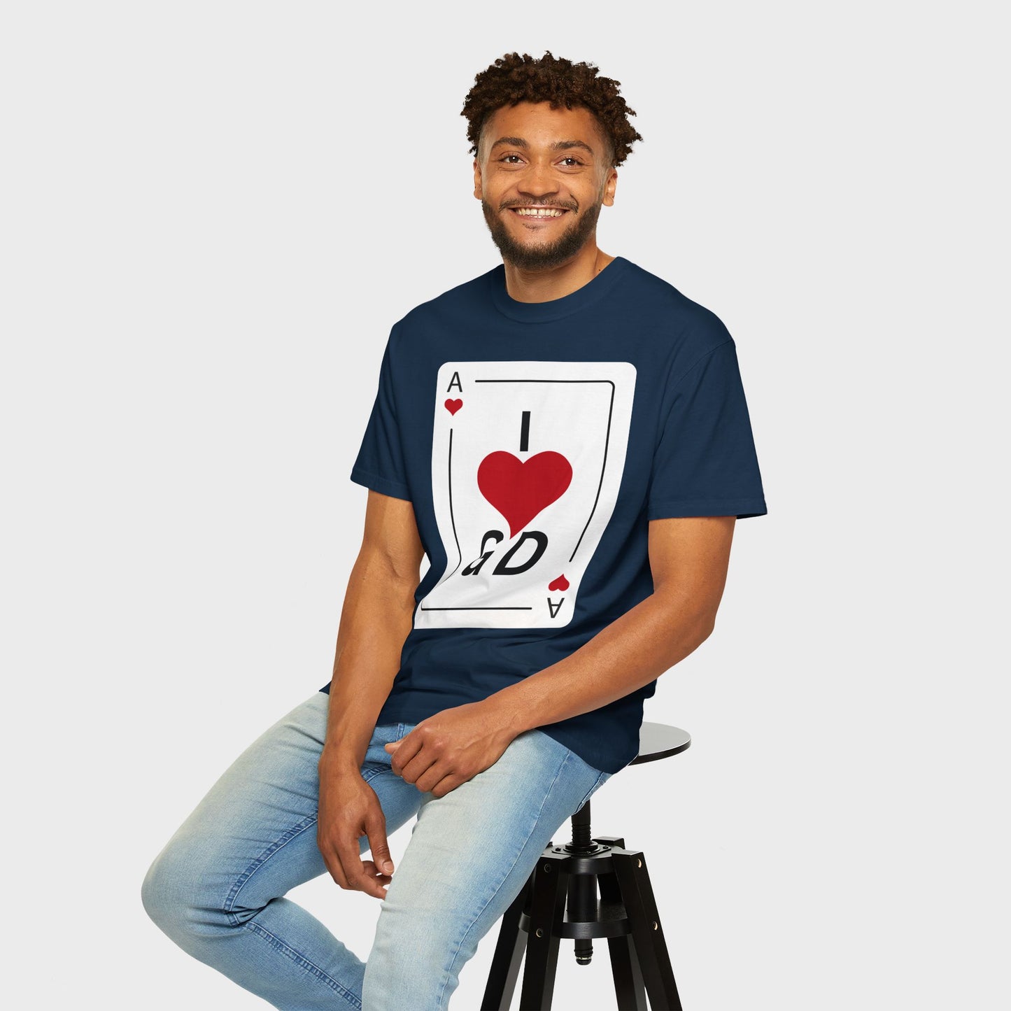 I Love GD Fans - Ace of Heart Garment-dyed Cotton T-Shirt | Birthday Christmas Festival Concert Gift Idea