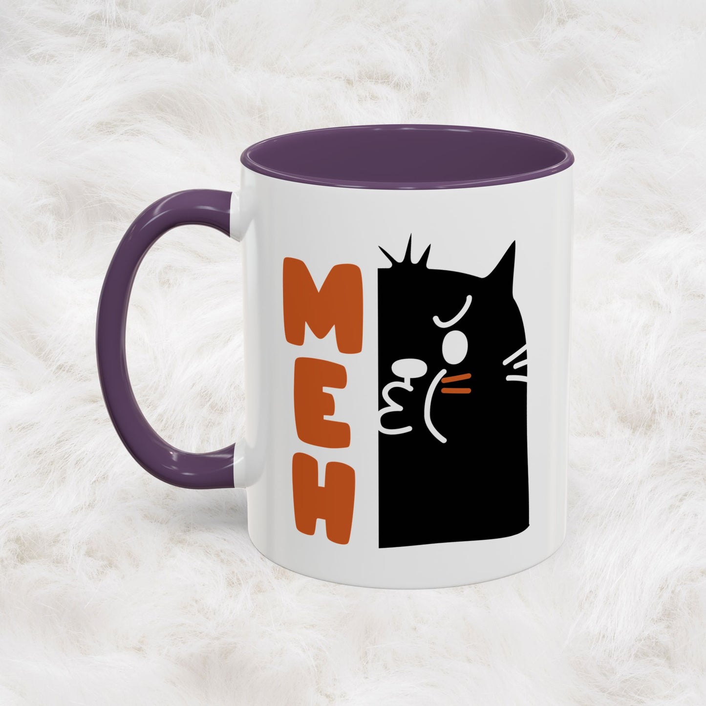 Cute Funny Meh Cat Mug Meme Hilarious Gift Idea Coffee Tea Cup
