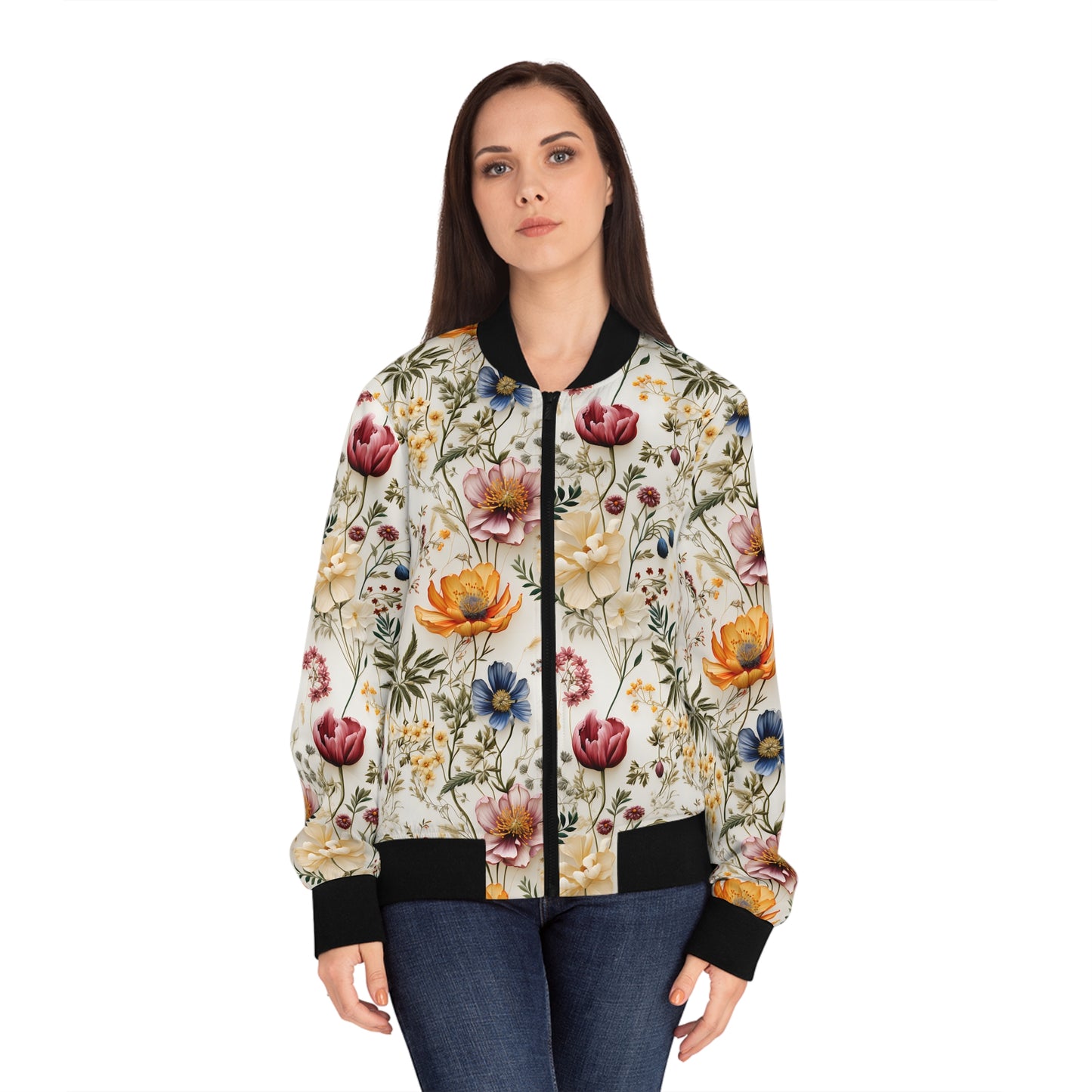 Floral Flowers Bomber Jacket | Women’s Stylish Outerwear