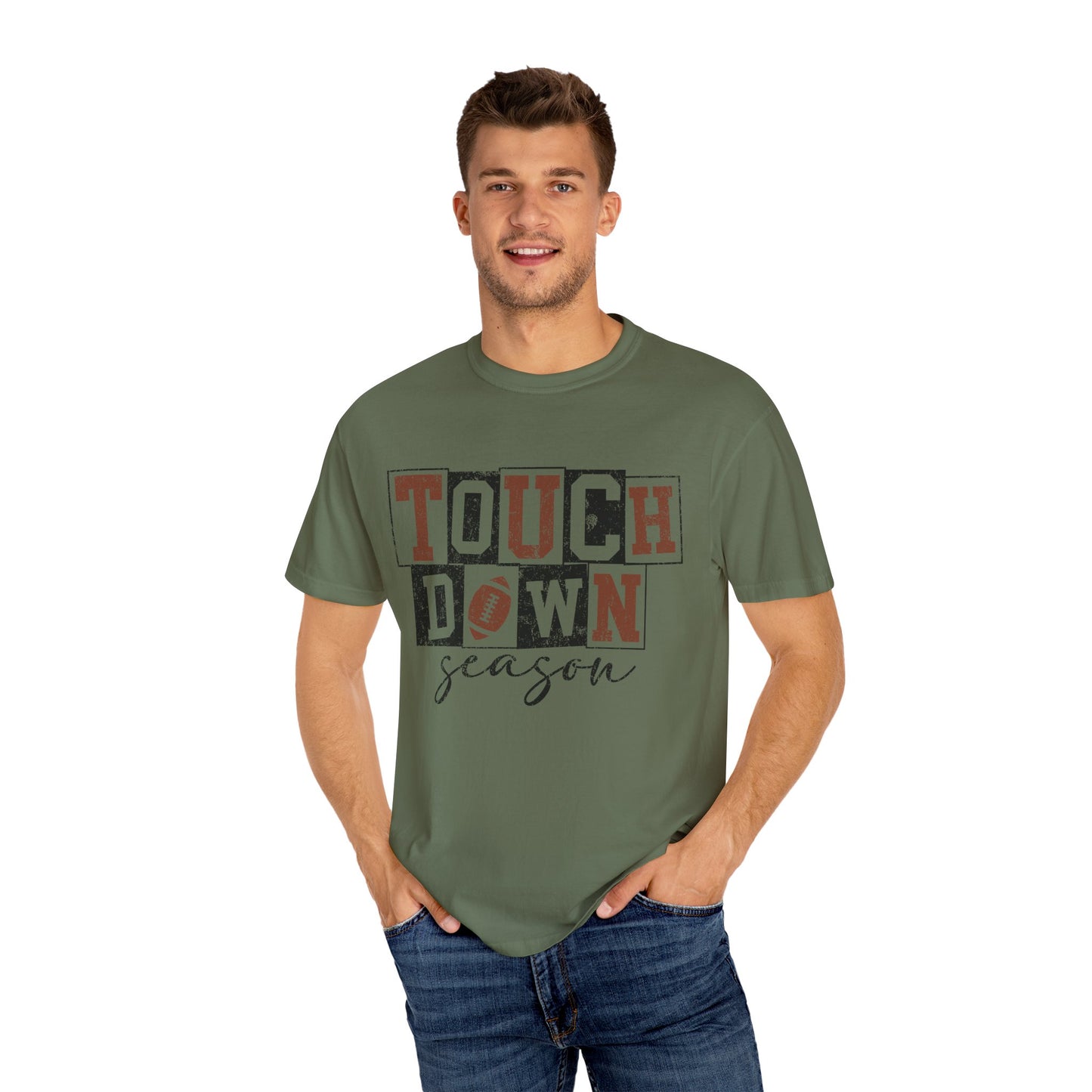Football Season Unisex Garment-dyed Tee Comfort Color T-shirt - Touch Down Gift Ideas