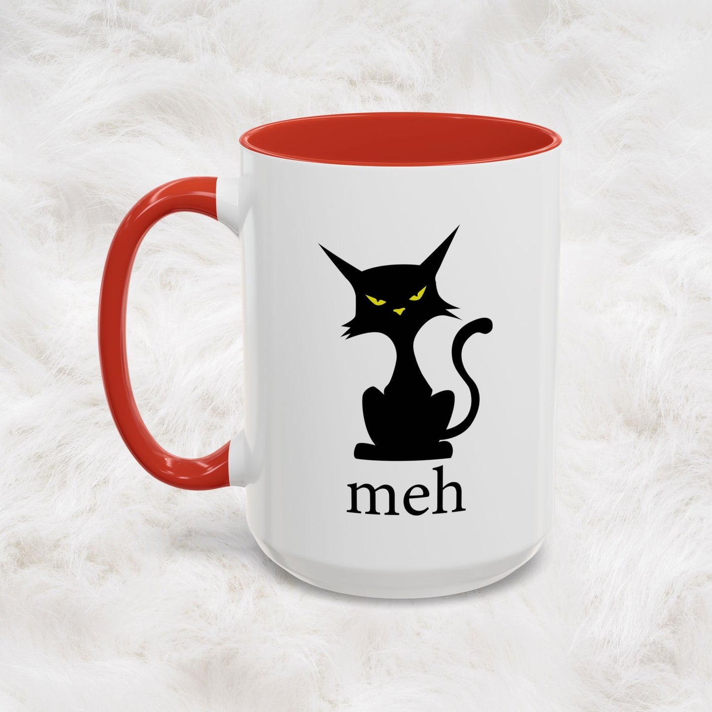 Cute Funny Meh Cat Mug Meme Hilarious Gift Idea Coffee Tea Cup