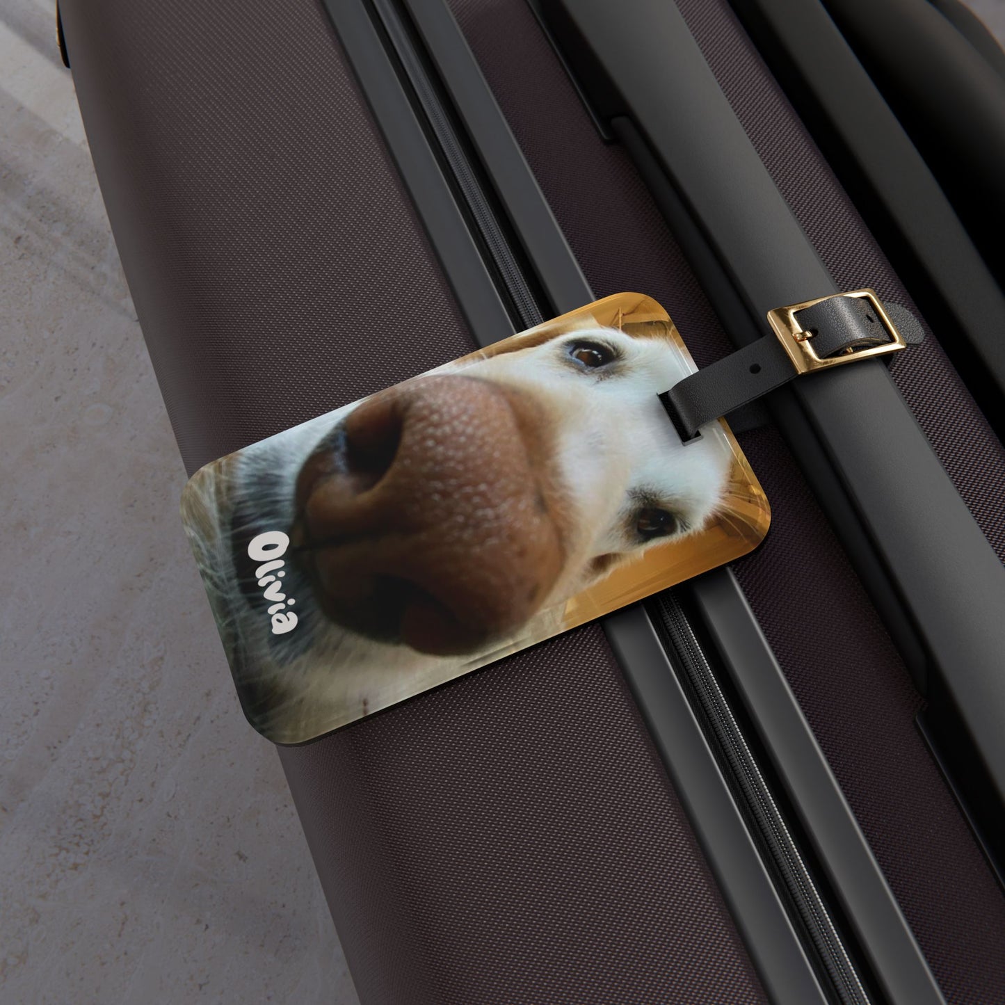 Personalized Custom Funny Cute Dog Cat Pet Nose Travel ID Luggage Tag | Vacation Birthday Christmas Gift