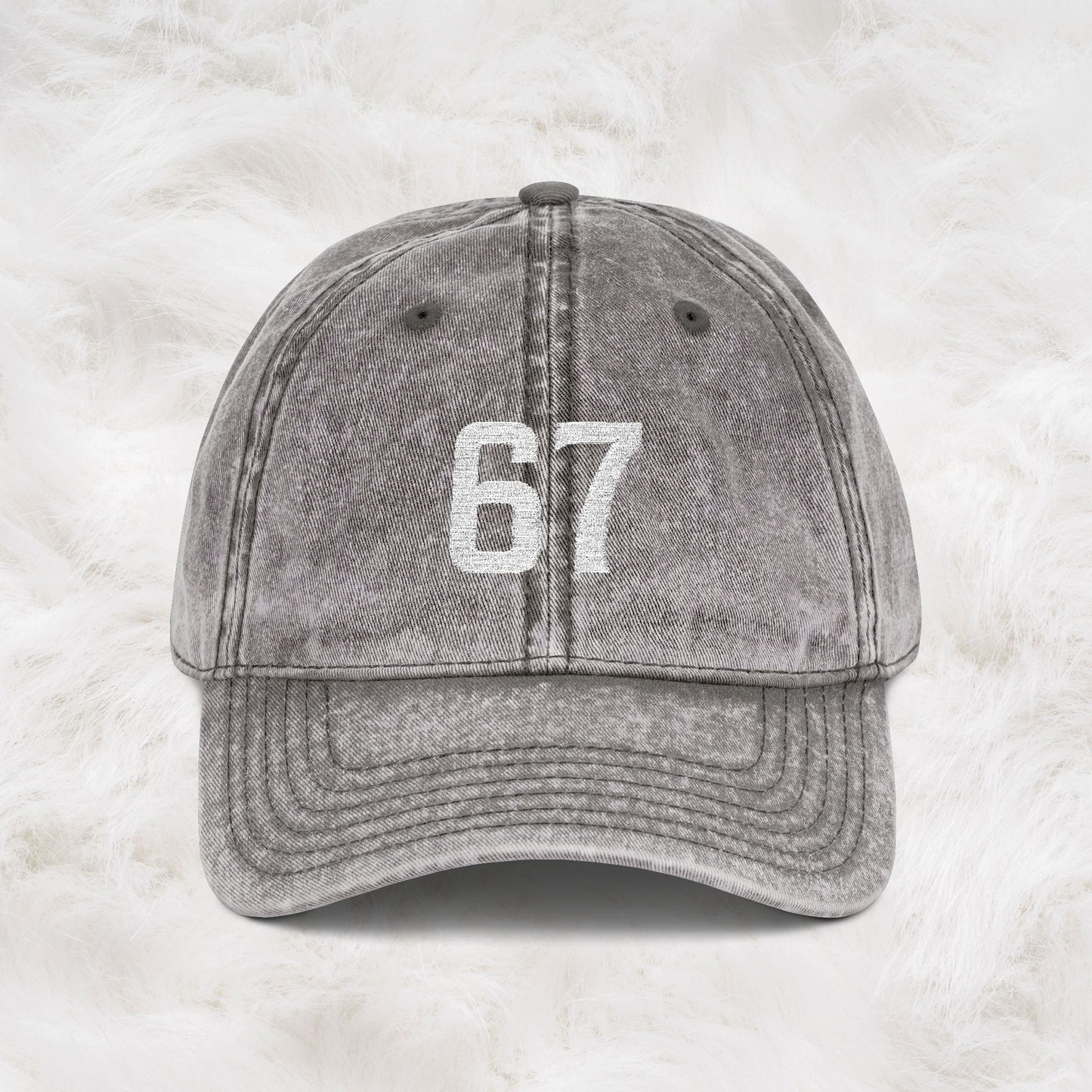 Funny Trending 67 Six Seven Memes Jokes Vintage Embroidered Cap