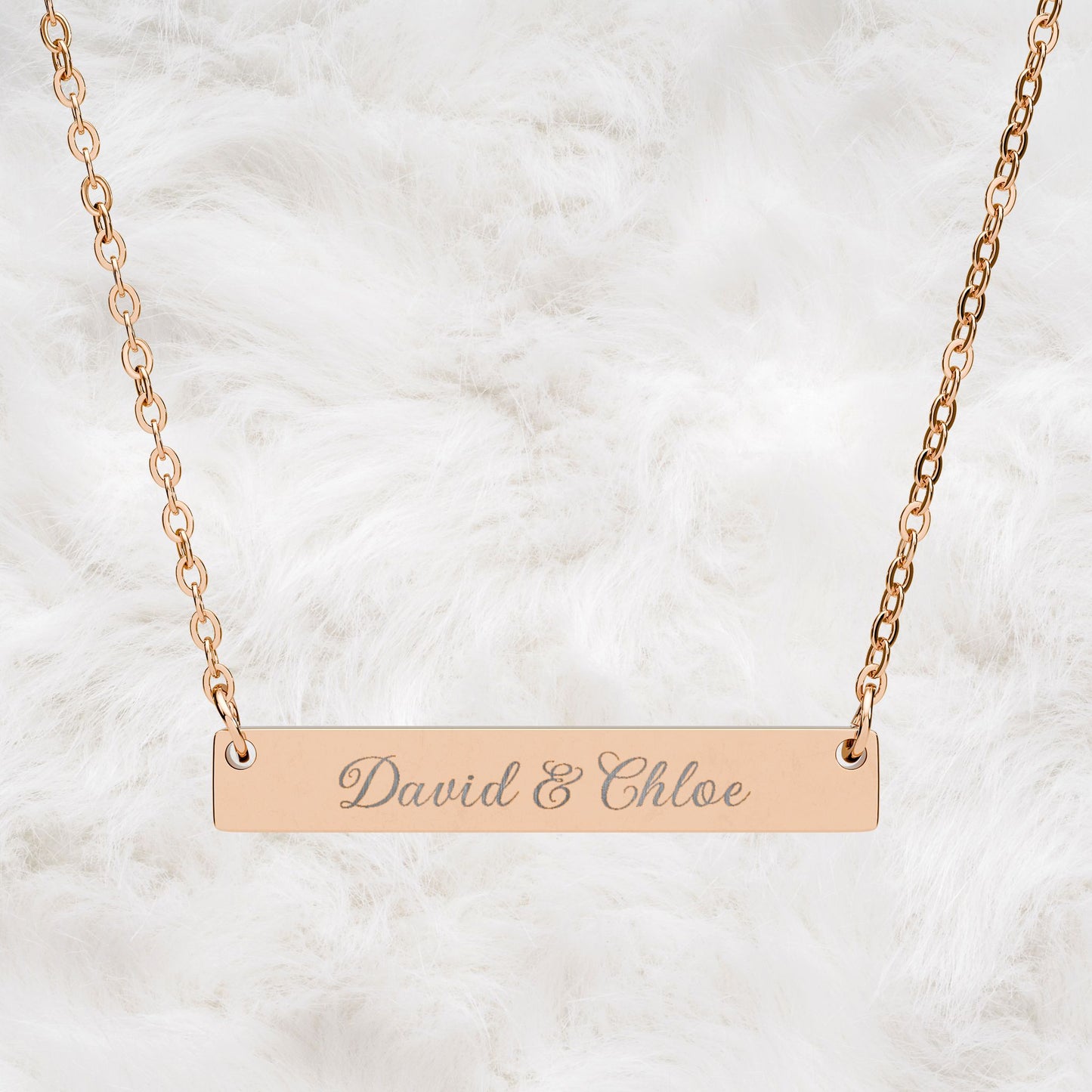 Personalized Name Engraved Horizontal Bar Necklace | Custom Jewelry Gift Ideas