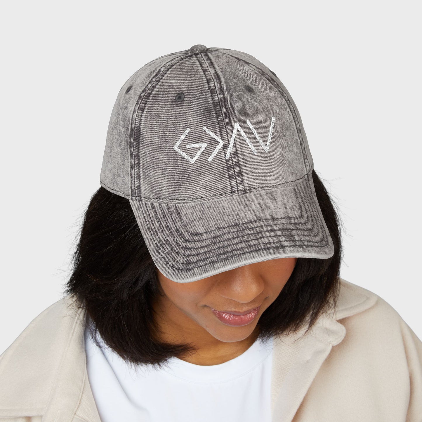 God is Greater than the Highs and Lows Vintage Embroidered Cap | Inspiration Hat