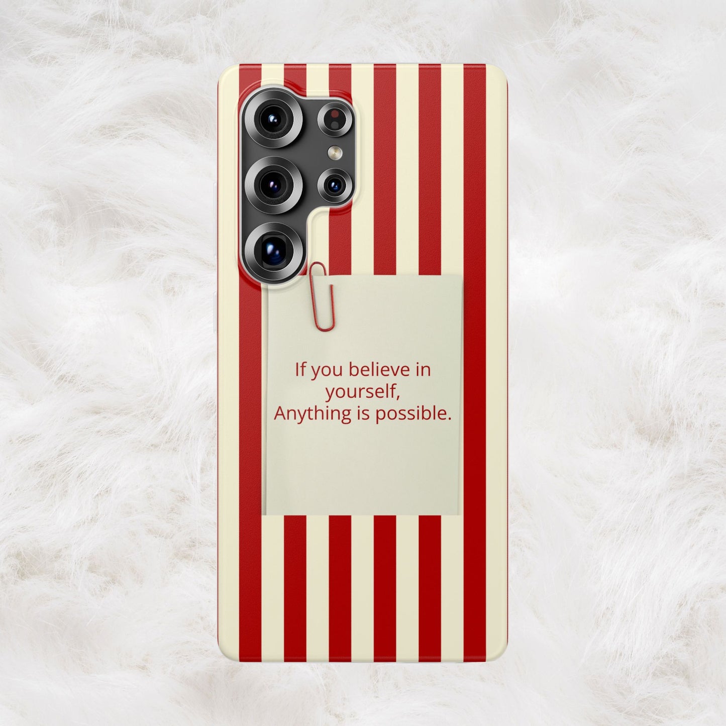 Personalized Custom Text Inspirational Striped Phone Case. “If you believe in yourself, Anything is possible.”