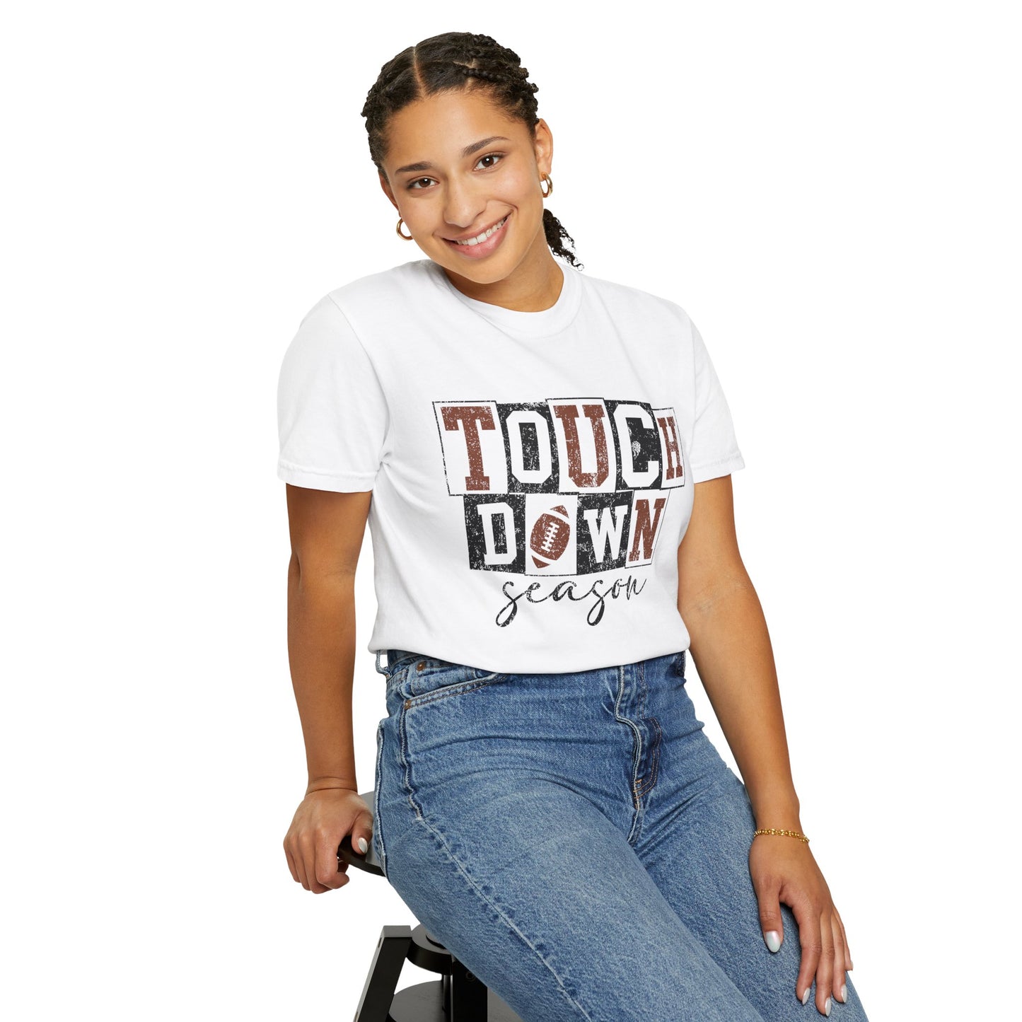 Football Season Unisex Garment-dyed Tee Comfort Color T-shirt - Touch Down Gift Ideas
