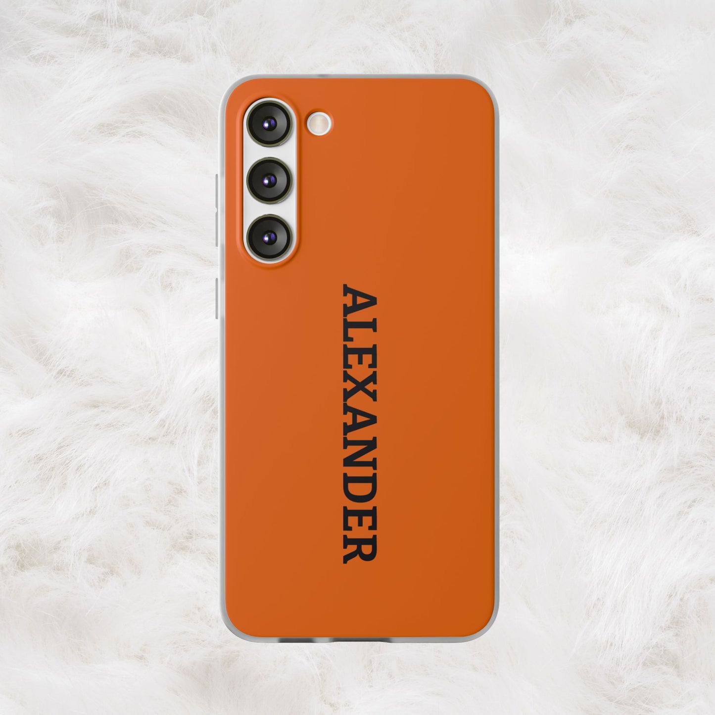 Personalized Name Text Luxury Orange Phone Case.