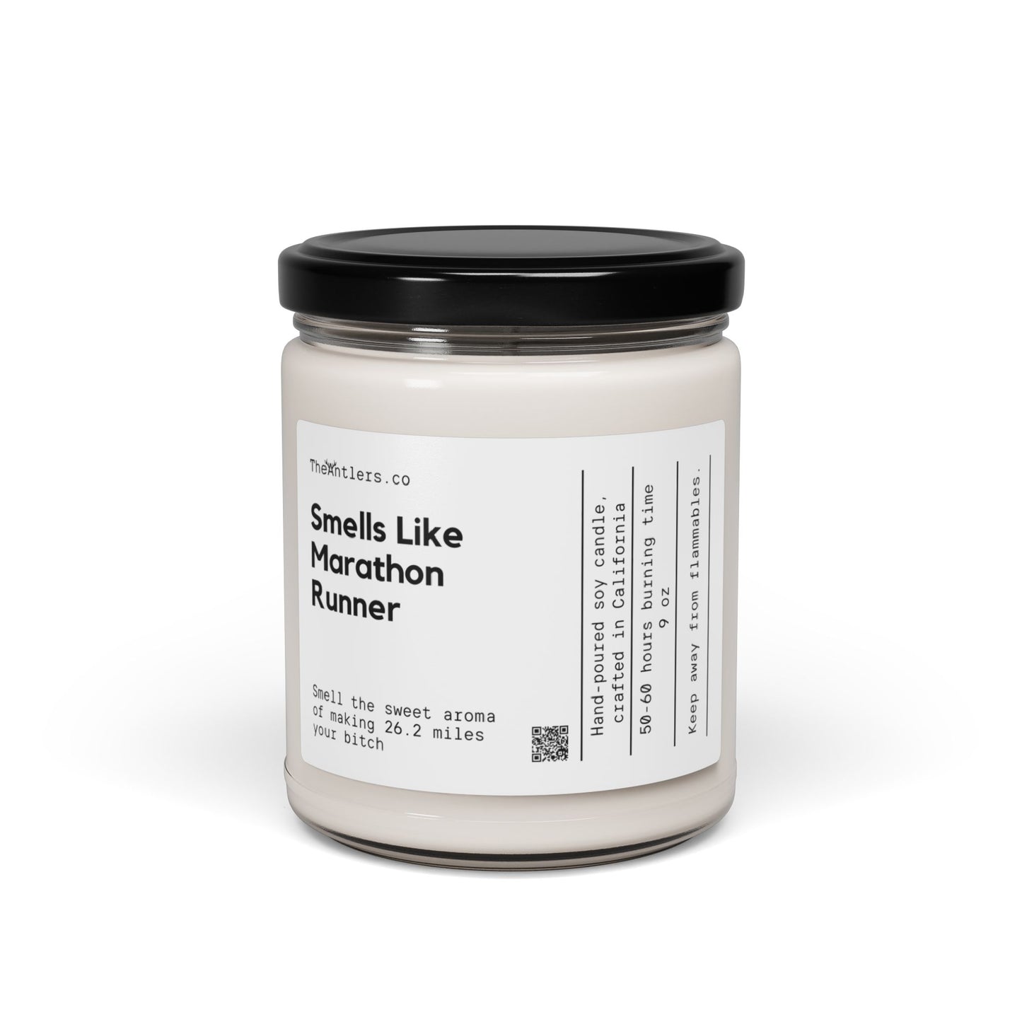 Smells Like Marathon Runner Soy Wax Candle, Decoration Gift Idea, Eco Friendly 9oz. Candle