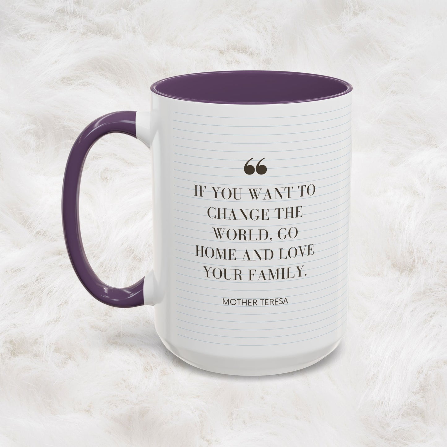 Love your Family - Mother Teresa Inspired Quote Mug | Christian Catholic Souvenir Birthday Christmas Gift Ideas