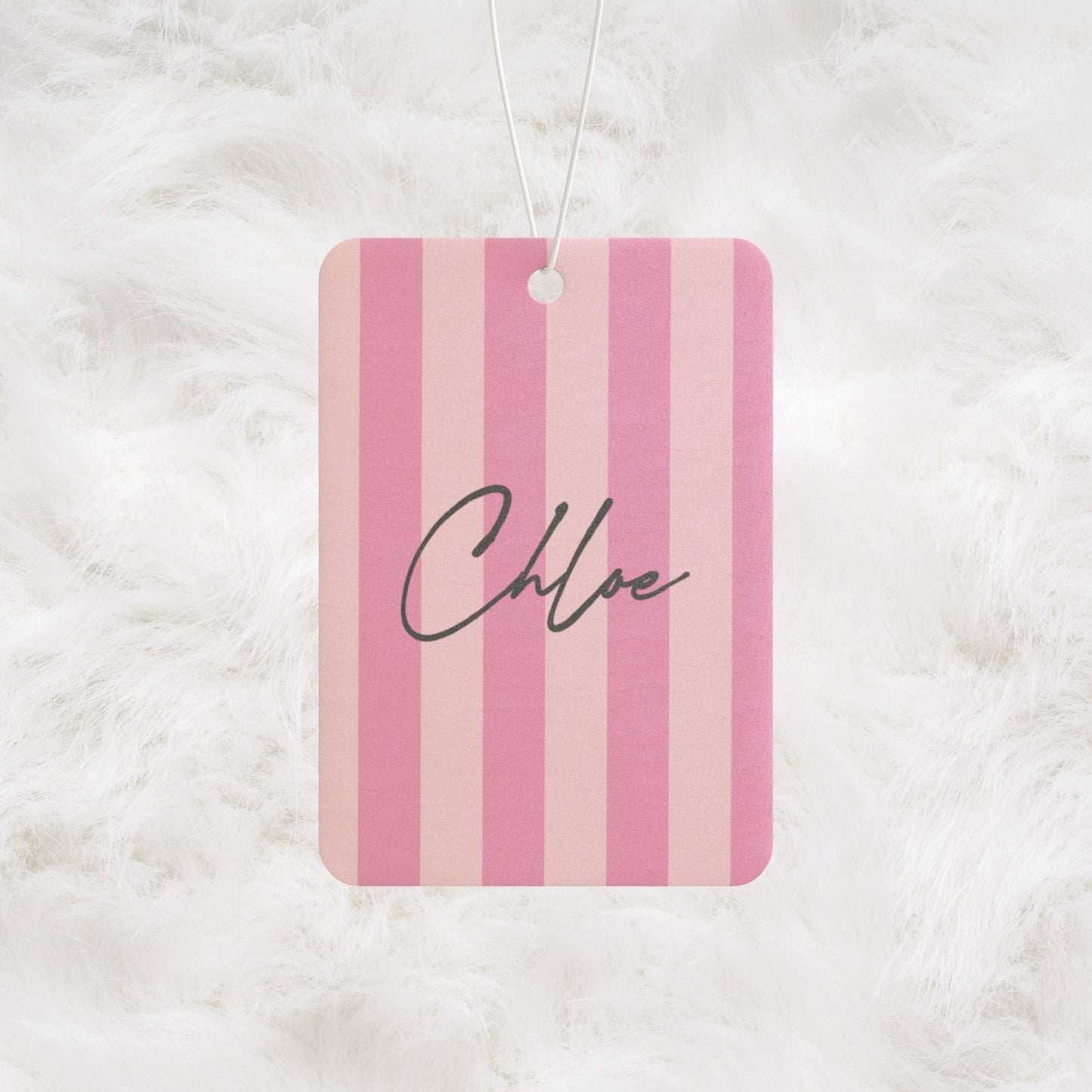 Personalized Name Luxury Pink Striped Car Air Freshener | Hunting Christmas Birthday Gift Ideas