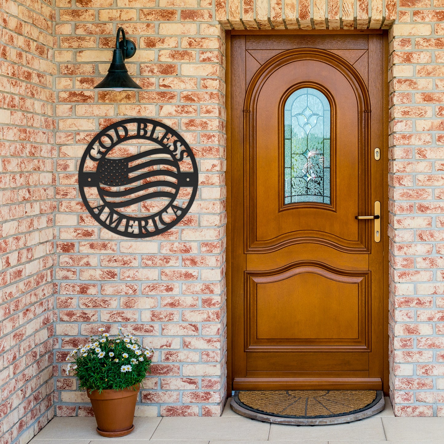 God Bless America Metal Sign Wall Art Decor