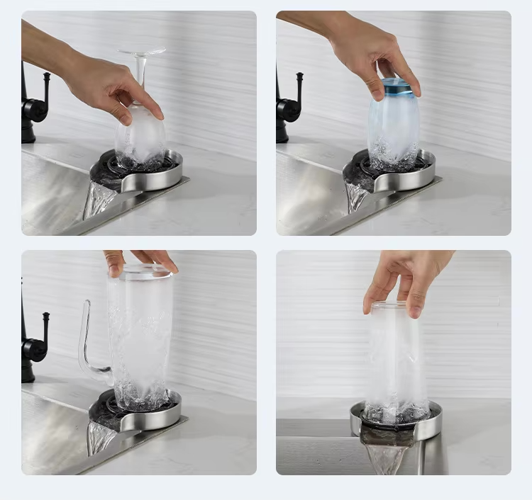Glass Cup Bottle Automatic Pressure Spray  Washer with Rubber Top