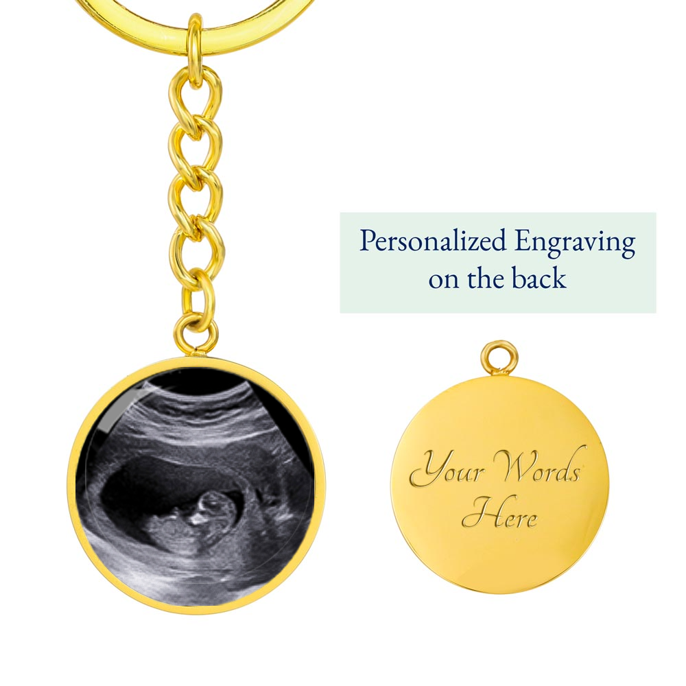 Custom Ultrasound Present Keychain for First Father's Day and First Dad Christmas Gift. Now you can carry me with you, Daddy.