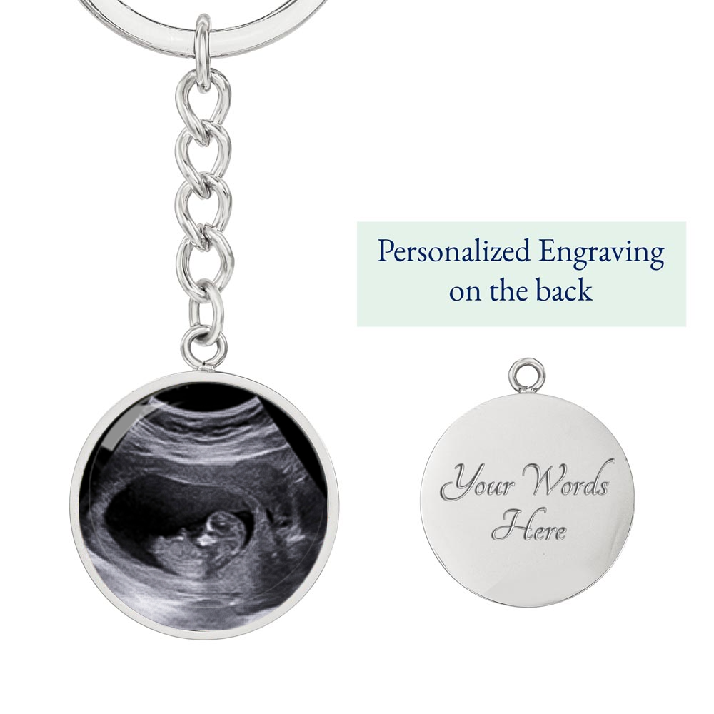 Custom Ultrasound Present Keychain for First Father's Day and First Dad Christmas Gift. Now you can carry me with you, Daddy.