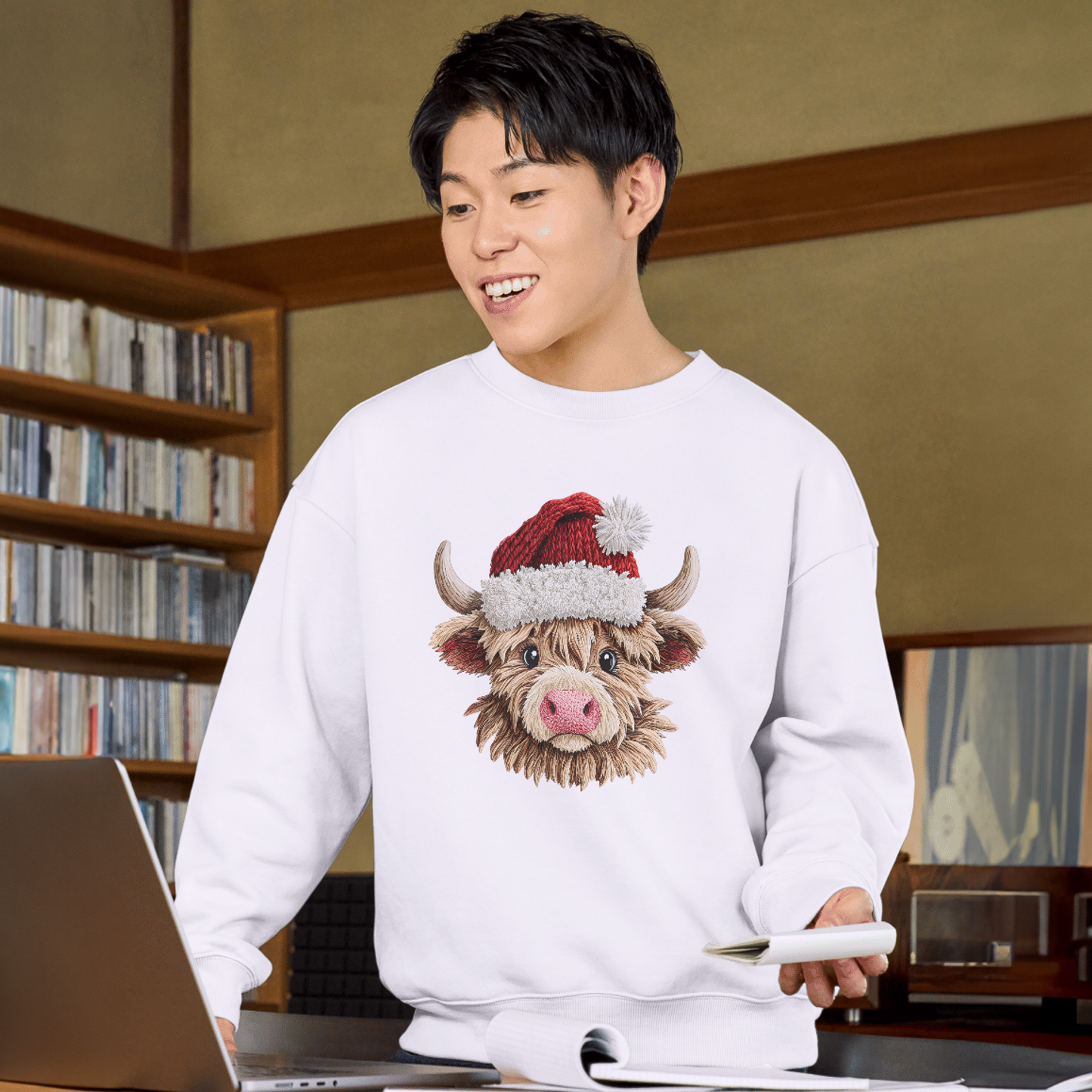 Cute Highland Cow Crewneck Sweatshirt — Cozy Everyday Gift Ideas