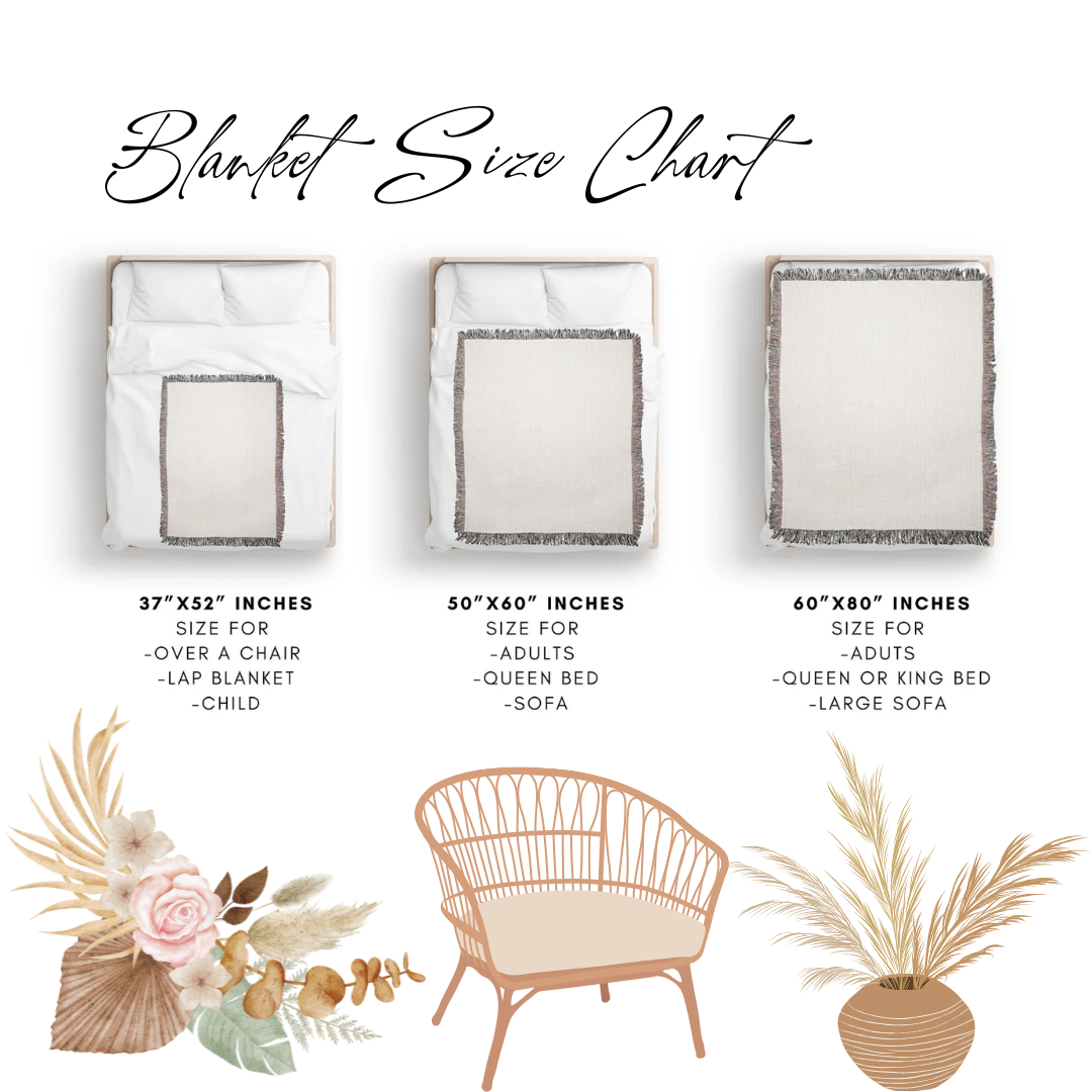 Grandparents Flower Woven Throw Blanket, Hunting Birthday Christmas Gift