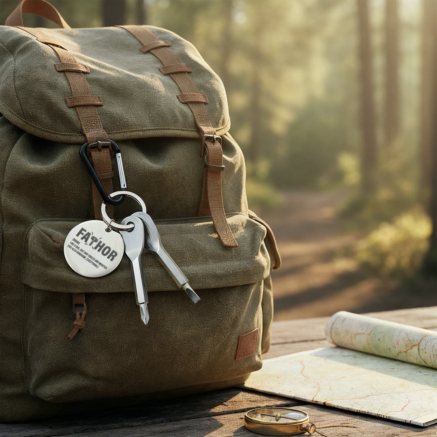 Funny Engraved Father [Fa-Thor] Definition Screwdriver Keychain | Gift For Dad on Father's Day, Birthday, Christmas and Any Occasion