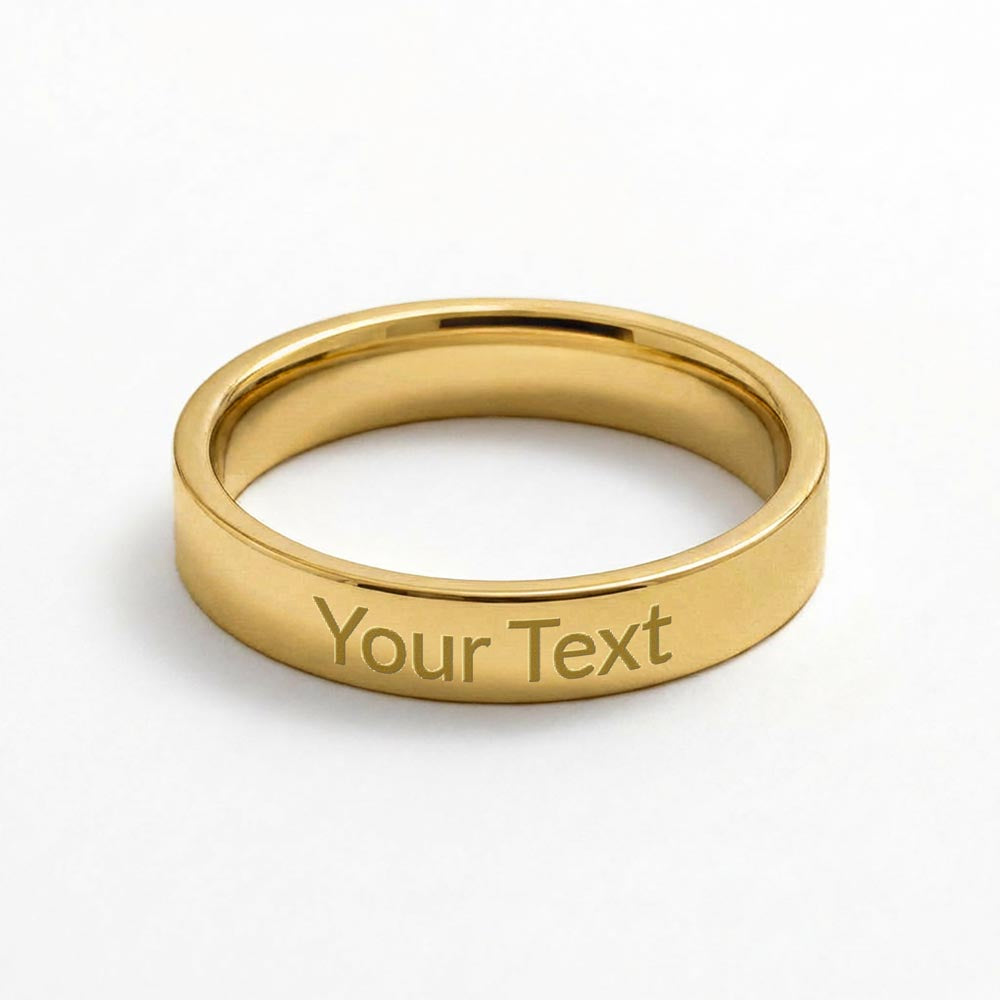 Personalized Name Text Birthday Engraved Women's Ring | Best Gift Idea for Mom, Wife, Soulmate, Daughter, Auntie, Yourself, Graduation, Anniversary, Birthday